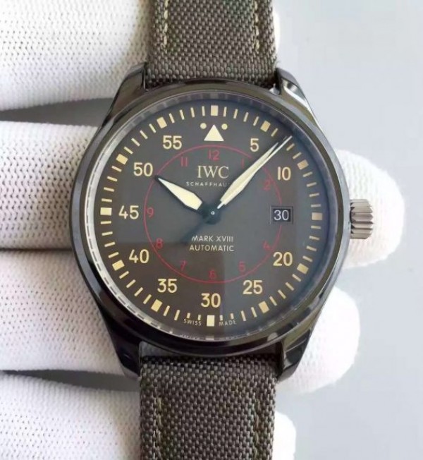 Replica IWC MKF Mark XVIII IW324702 Gray Dial Nylon Strap A2892 - Top club