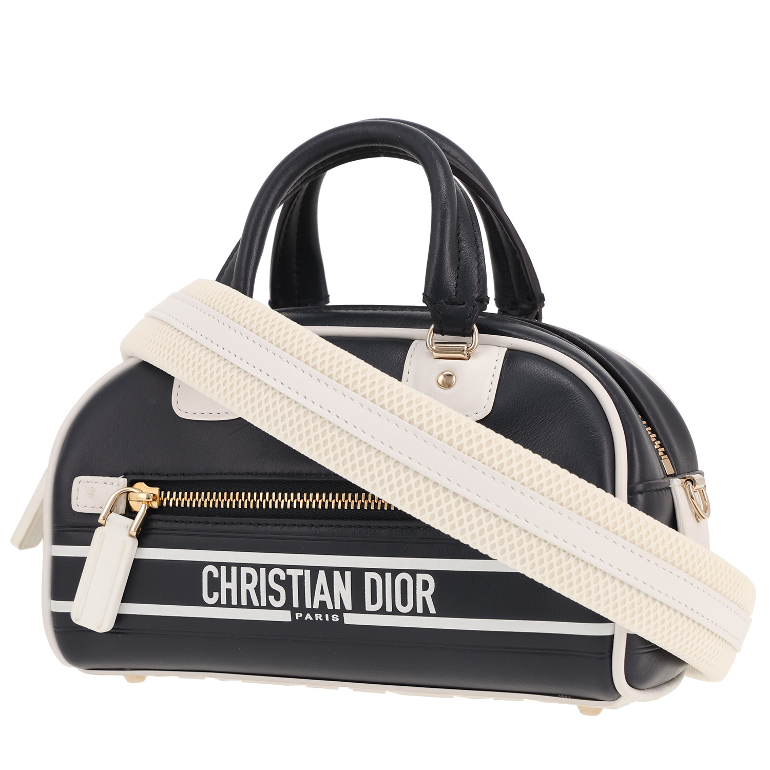 Dior Bowling handbag micro in blue and white leather1:1High-quality replica