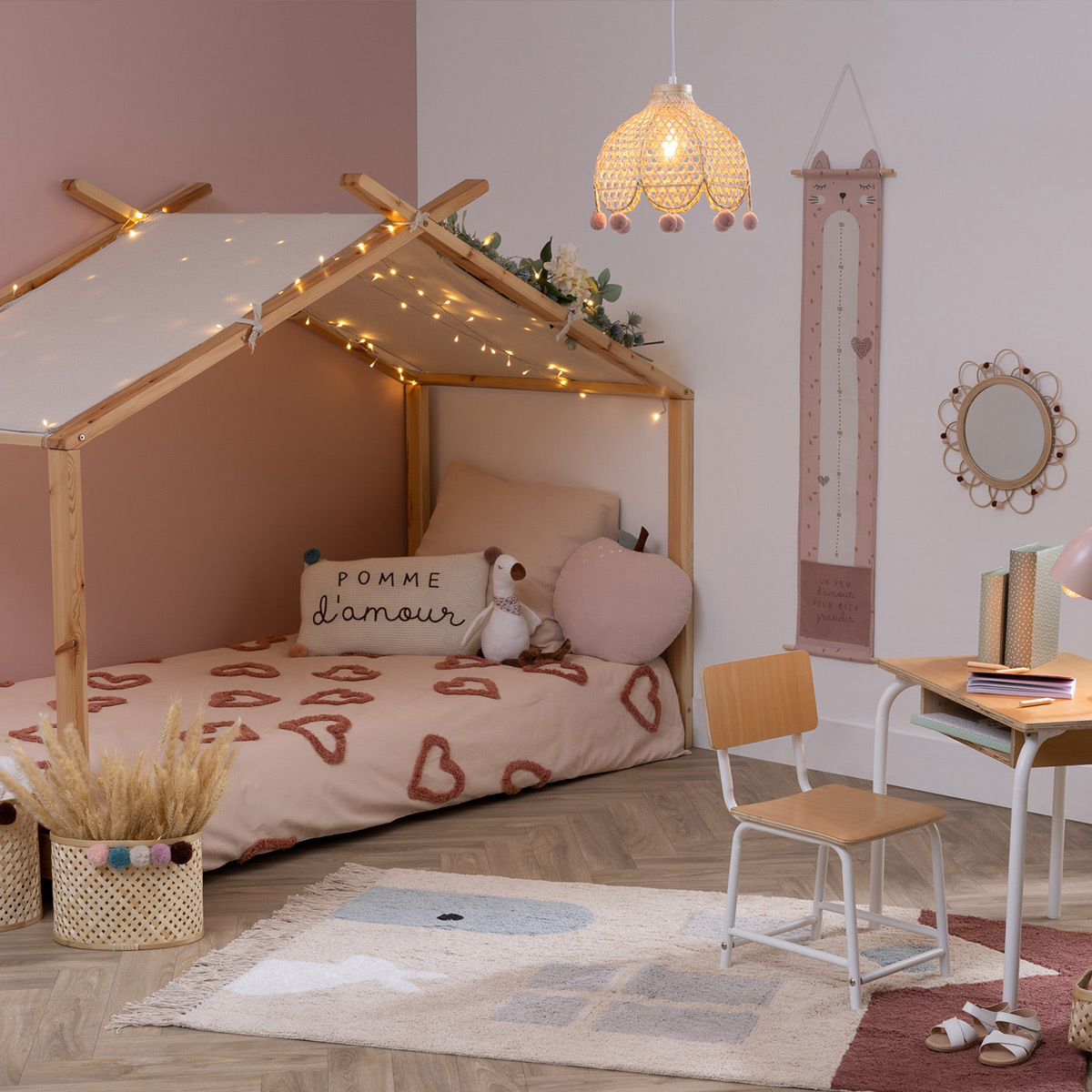 Kids suspension lamp Bamboo, H.22 cm