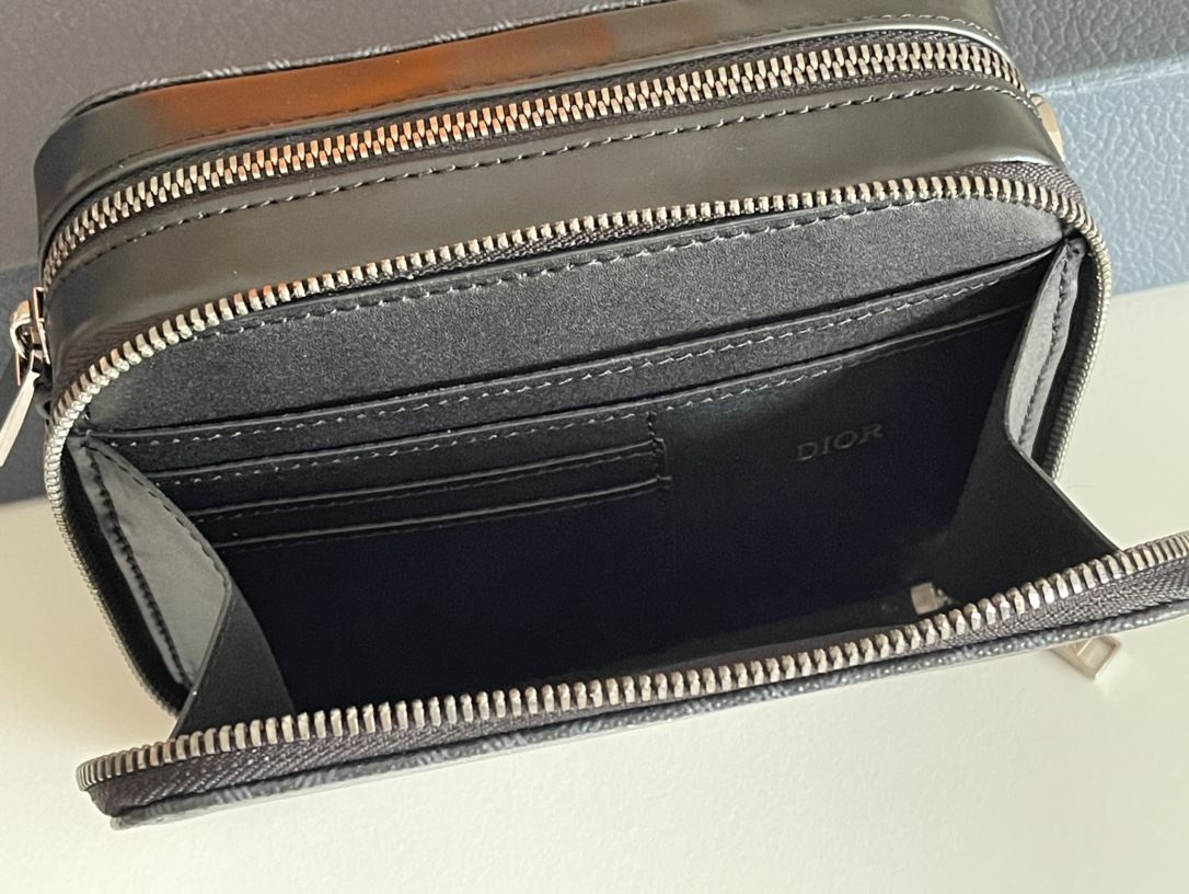 Pouch With Strap Diamond Black/Grey For Women‎ 6.5in/17cm CD 2ESBC119DCO_H43E1:1High-quality replica