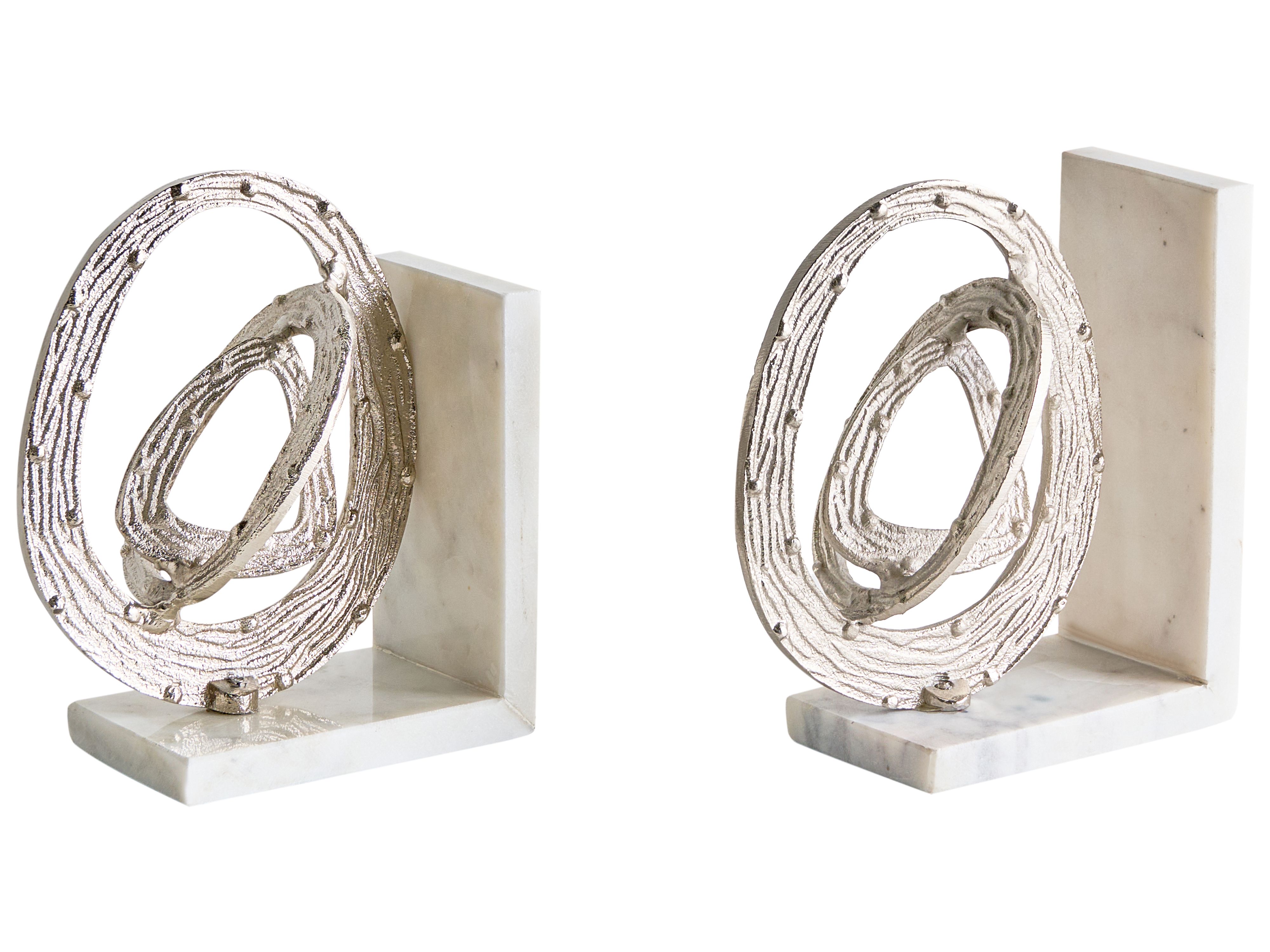 Set of Bookends RABINA Marble Silver