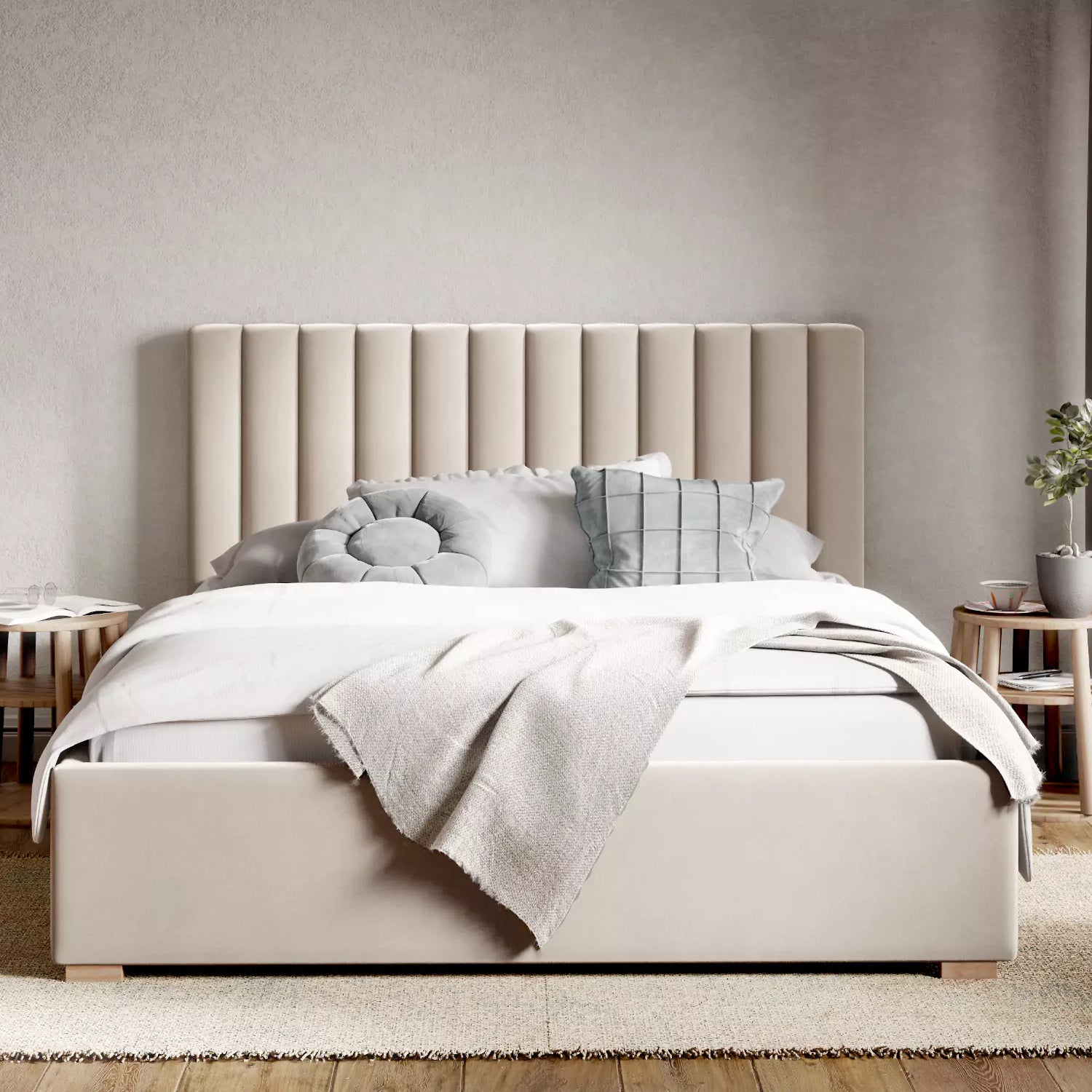 Blokker Mara Tweepersoonsbed met Opbergruimte 160 x 200 cm - Fluweel /