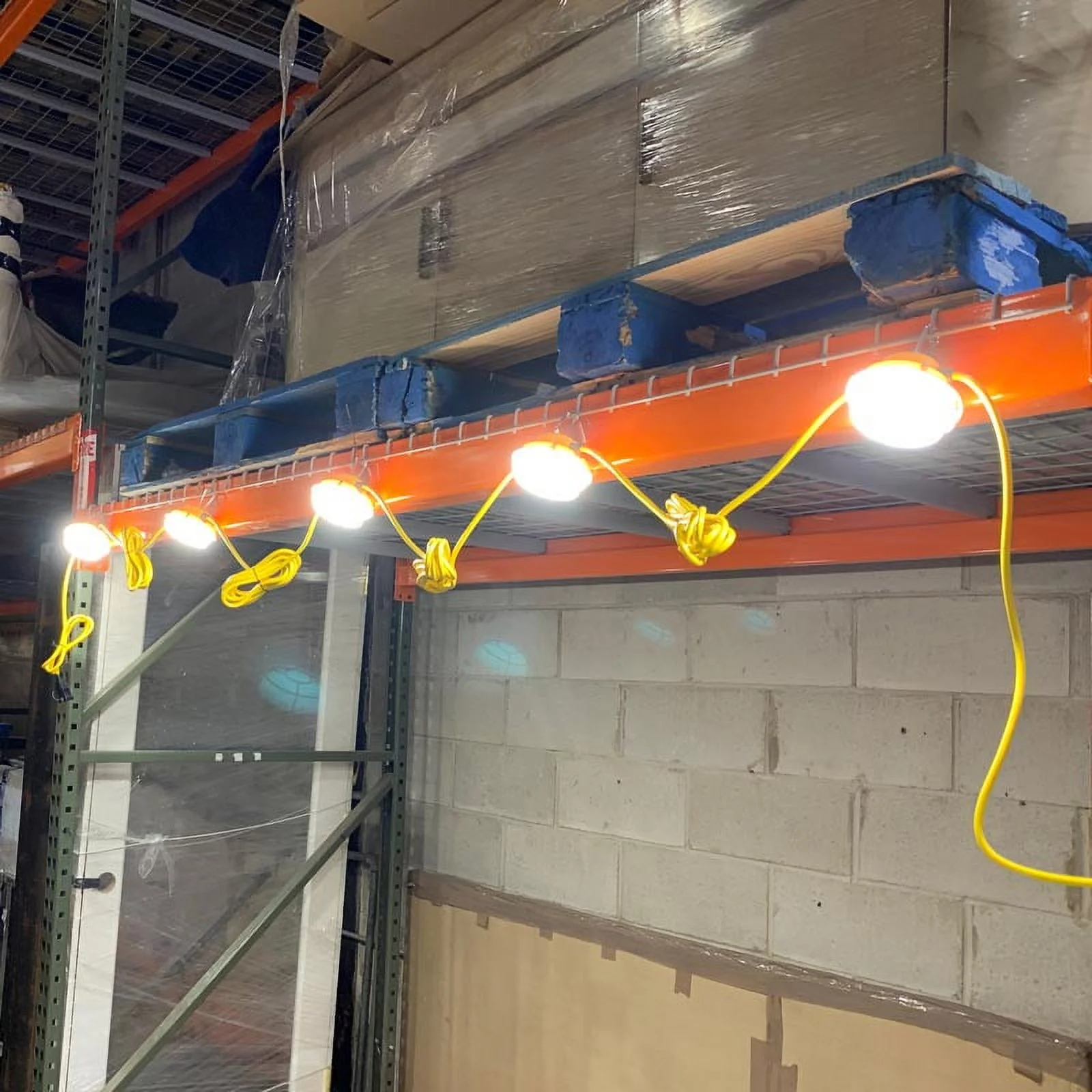 Maxxima Heavy Duty LED Construction String Light - 5,000 Lumens, 40 Watts, 50 Ft, Linkable, 5000K Daylight, IP65, Durable Fixture, Ideal for Portable Job Site or Shipyard Lighting Needs