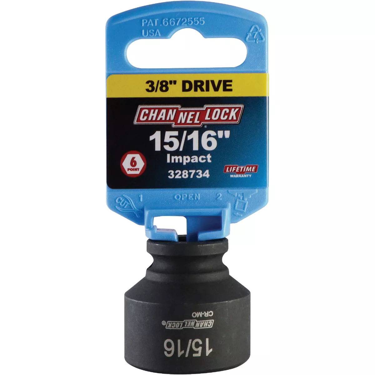 Channellock 3/8 In. Drive 15/16 In. 6-Point Shallow Standard Impact Socket