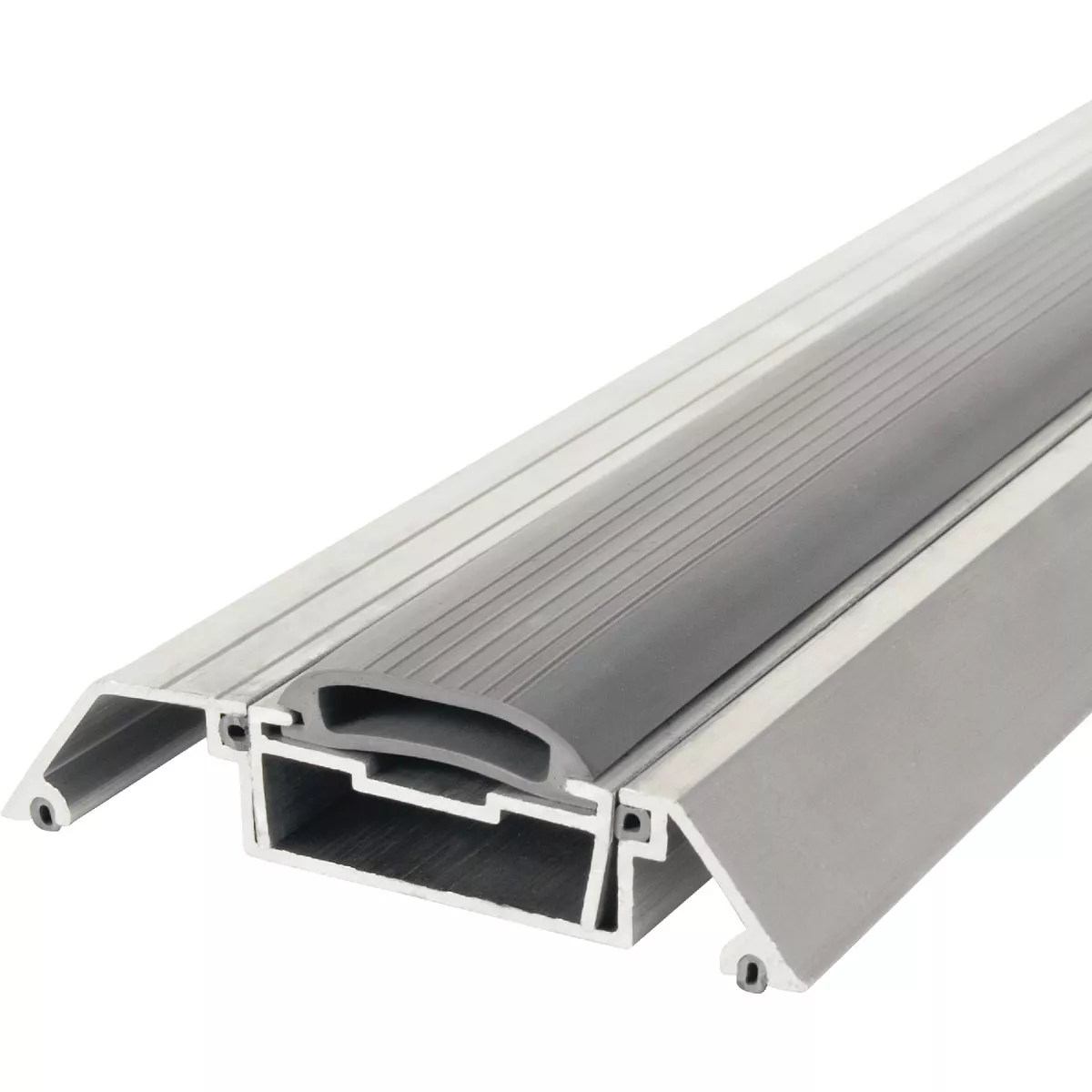 M-D Building Products 3-1/2 In. x 3/4 In. x 36 In. Silver Adjustable Aluminum Low-profile Threshold with Vinyl Seal