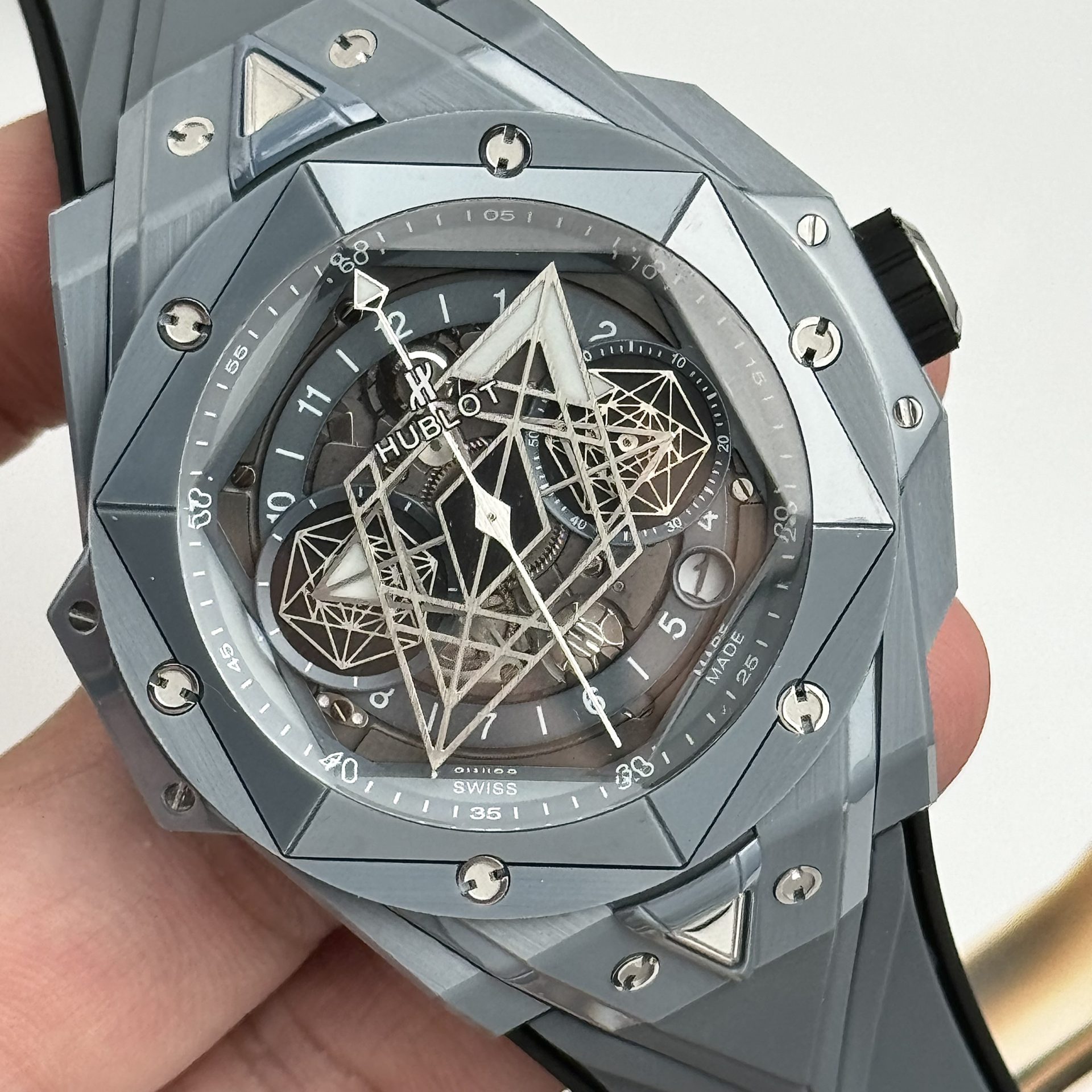 Hublot Best Replica Watch Big Bang Sang Bleu II Gray Ceramic BBF 45mm - Top club