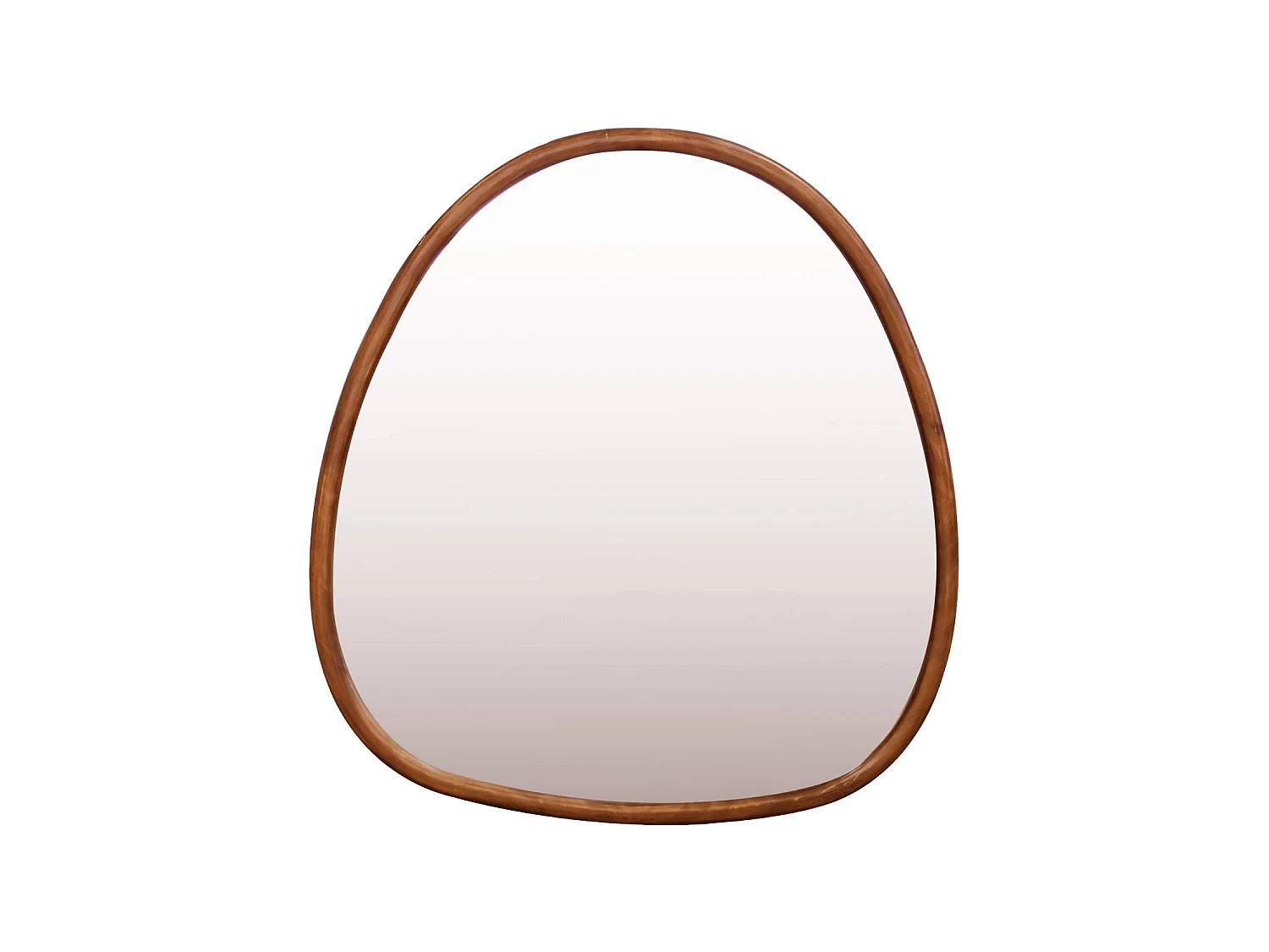 Miroir organique en bois de sapin 75cm couleur noyer CHARLIE  L 75 x l 70 x E 3cm