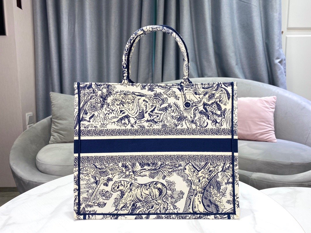 Christian Dior Large Dior Book Tote Blue Multicolor, For Women, Women’s Handbags 16.5in/42cm CD1:1High-quality replica