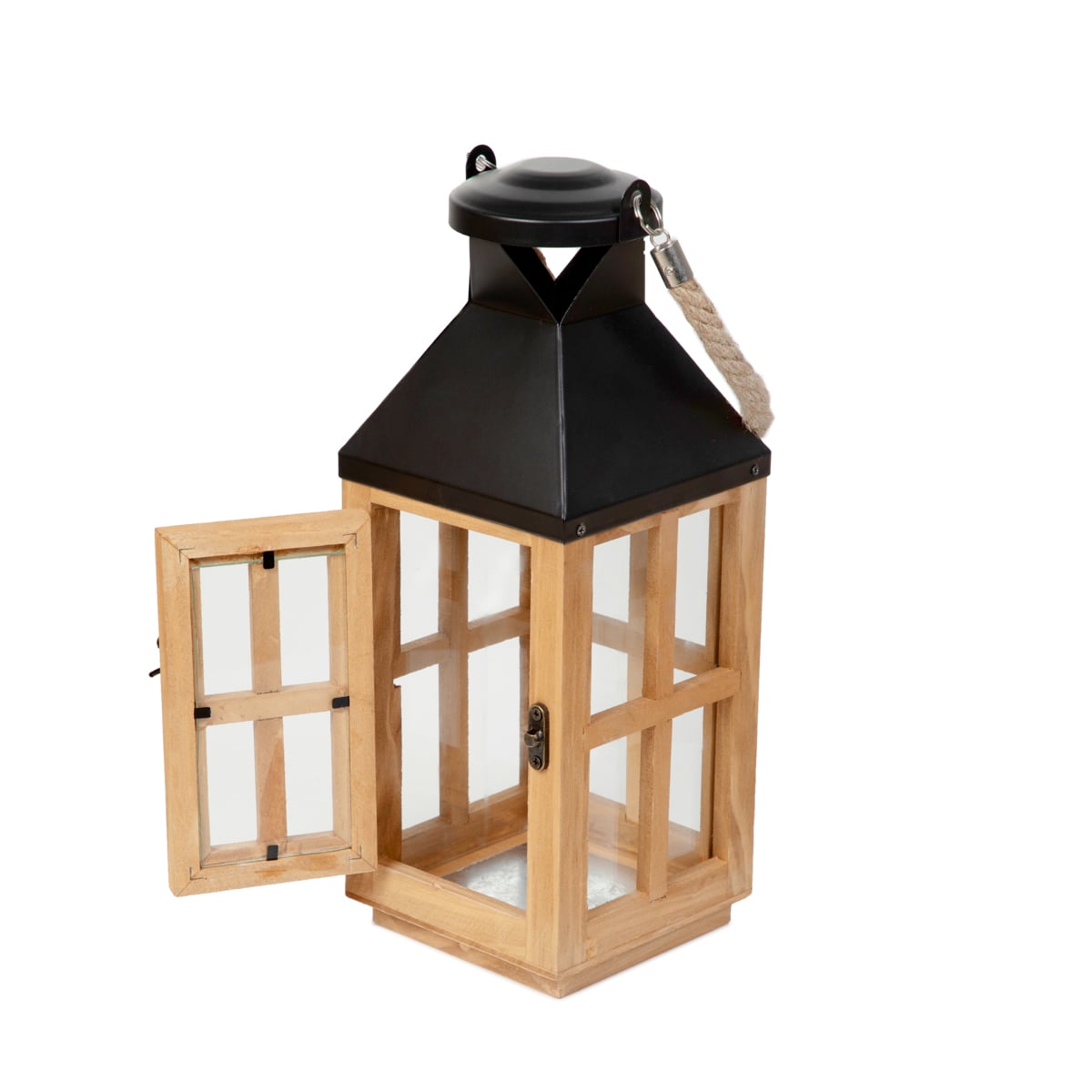 Latarnia BUREL drewniany 12x12x31 cm