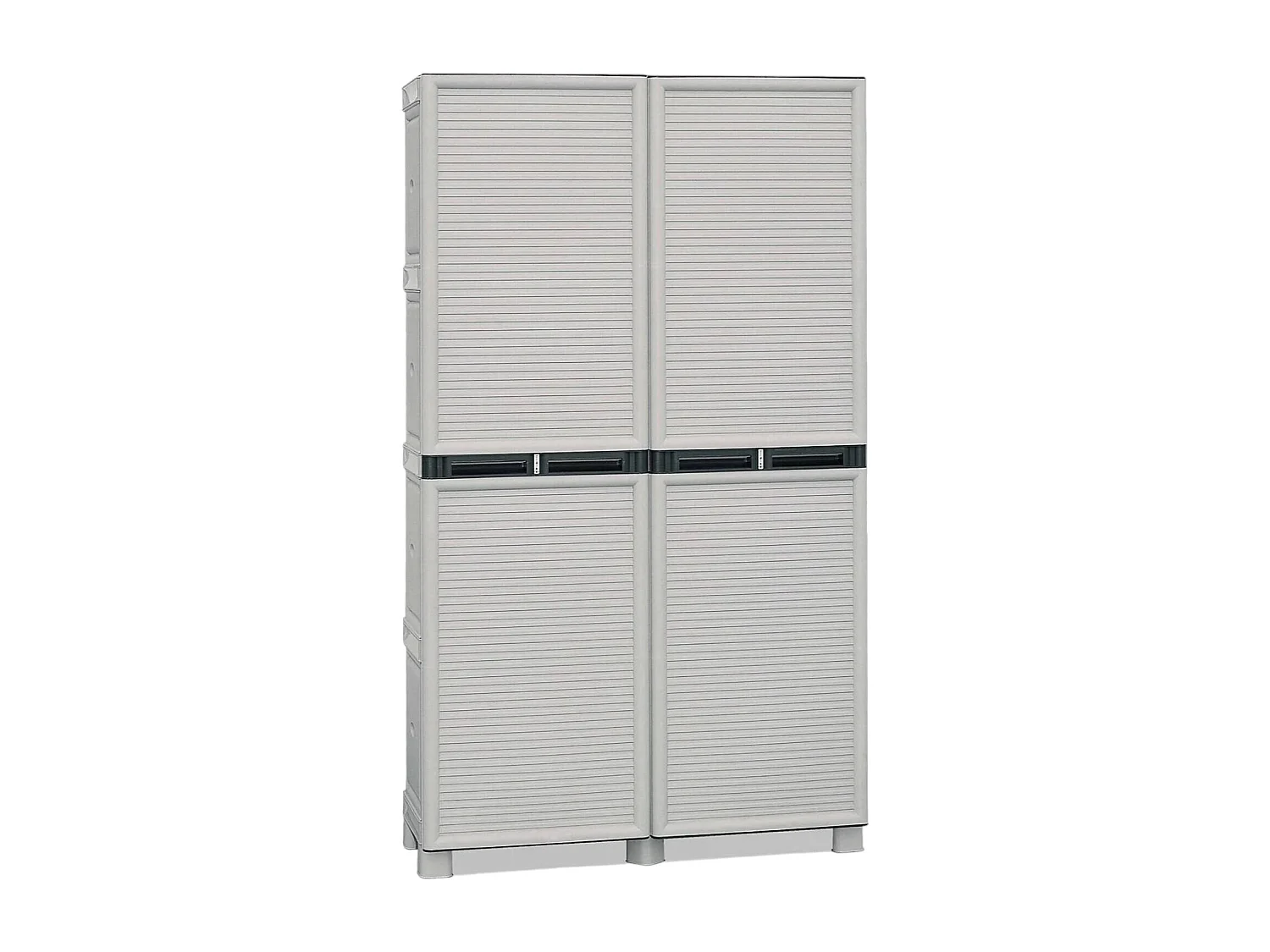 Armoire d'extérieur Liège, Mobilier d'extérieur, Armoire de buanderie polyvalente, 100% Made in Italy, Gris clair, 100x39h172 cm