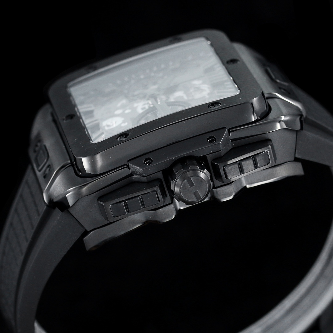 Hublot Big Bang, Square Bang Unico 42mm Textured Rubber Strap(1:1 replica) - Top club