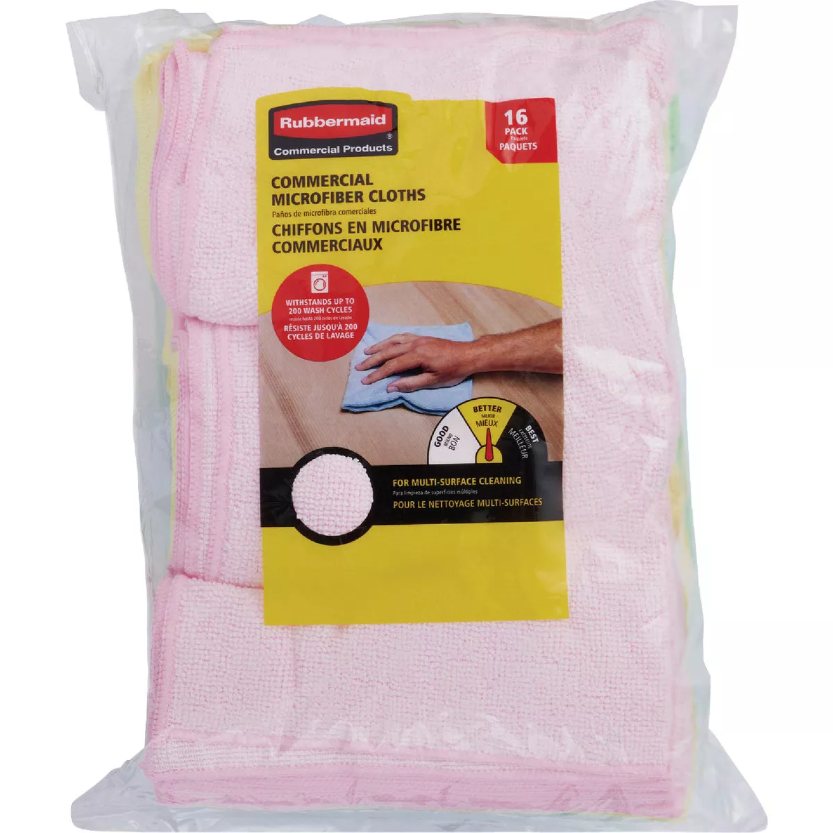 Rubbermaid Commercial 16 In. x 16 In. Microfiber Cloth (16-Pack)