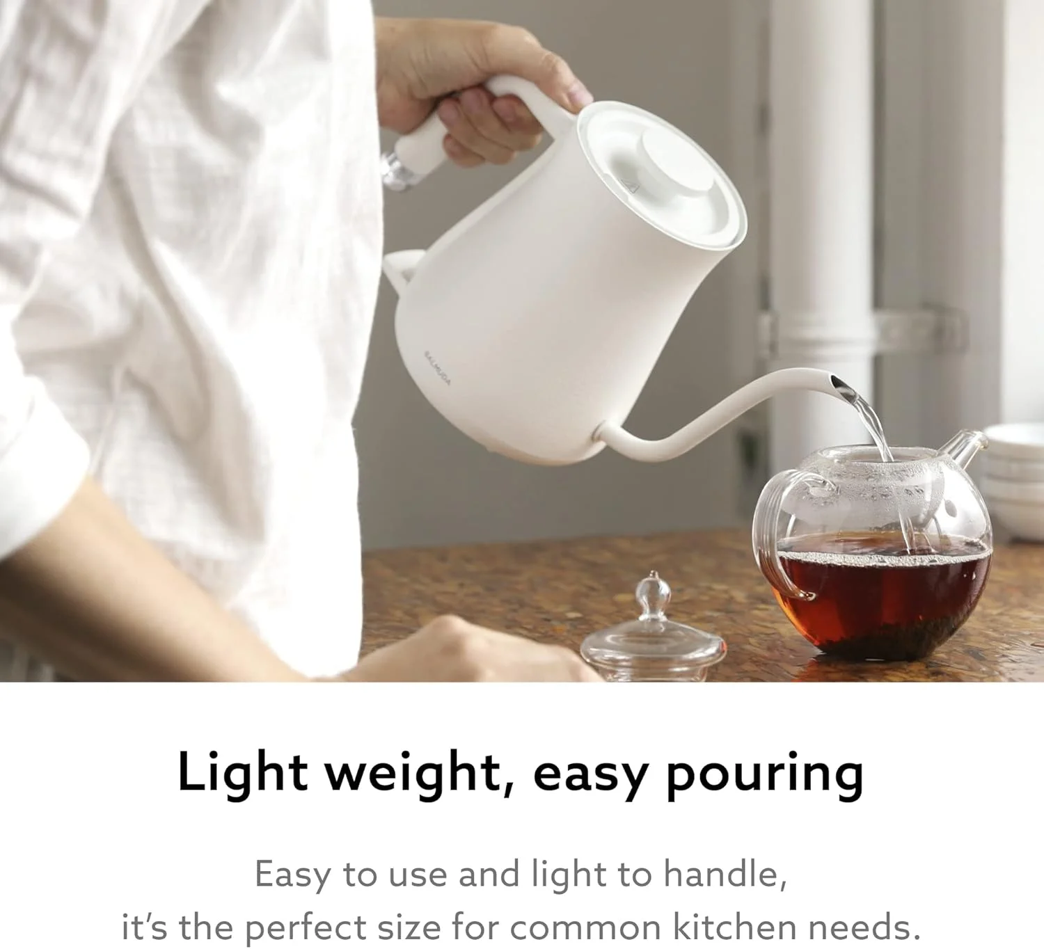 BALMUDA The Kettle | Electric Gooseneck Kettle | Lightweight | Stainless Steel | 0.6L (20fl oz) Capacity | Neon Light Indicator | Perfect for Tea and Coffee | US Version | Black - Image 10
