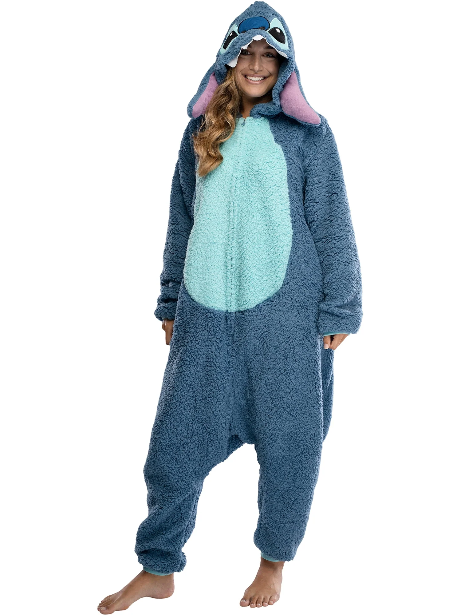 Disney Lilo & Stitch Adult Stitch Kigurumi Cosplay Costume Sherpa Union Suit Pajama Outfit - Image 7 Disney Lilo & Stitch Adult Stitch Kigurumi Cosplay Costume Sherpa Union Suit Pajama Outfit - Image 7