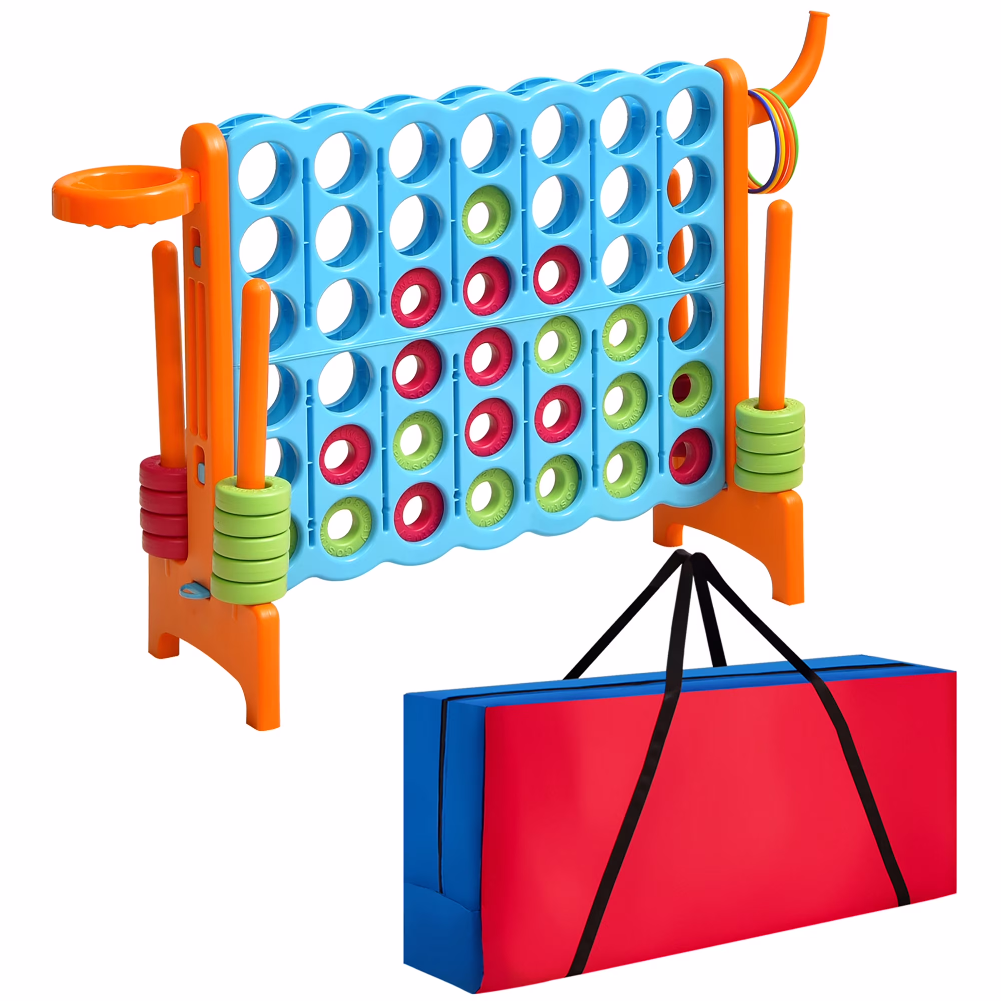 Costway Giant 4 in A Row Jumbo 4-to-Score Game Set W/Storage Carrying Bag for Kids Adult - Image 5