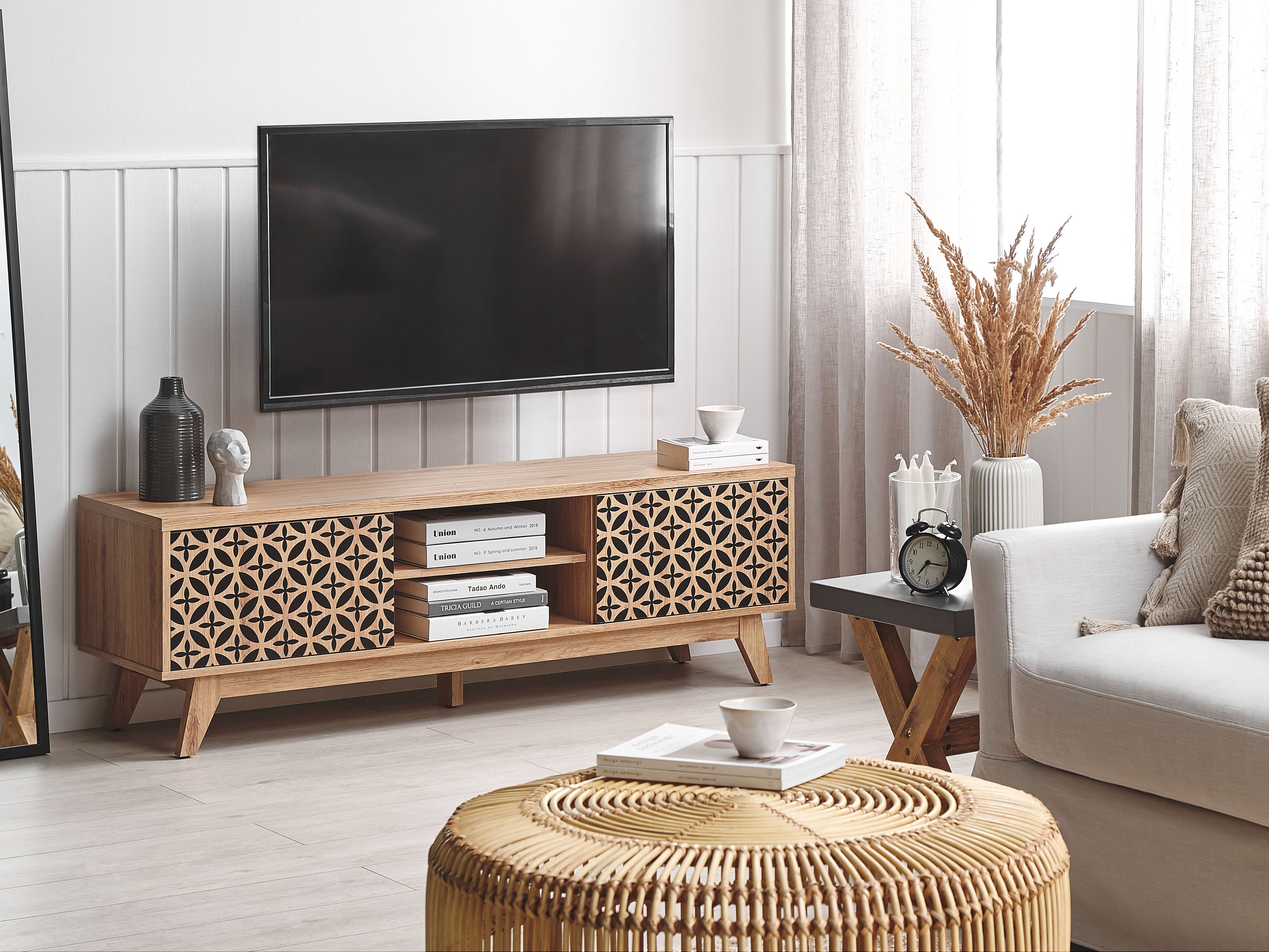 TV Stand PRESCOT Light Brown