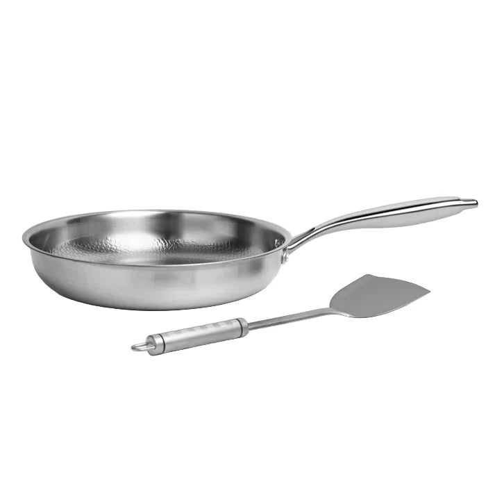 Titanium Pannenset met Gehamerd Ontwerp – Duurzaam en Veilig Koken met Bijpassend Kookgerei