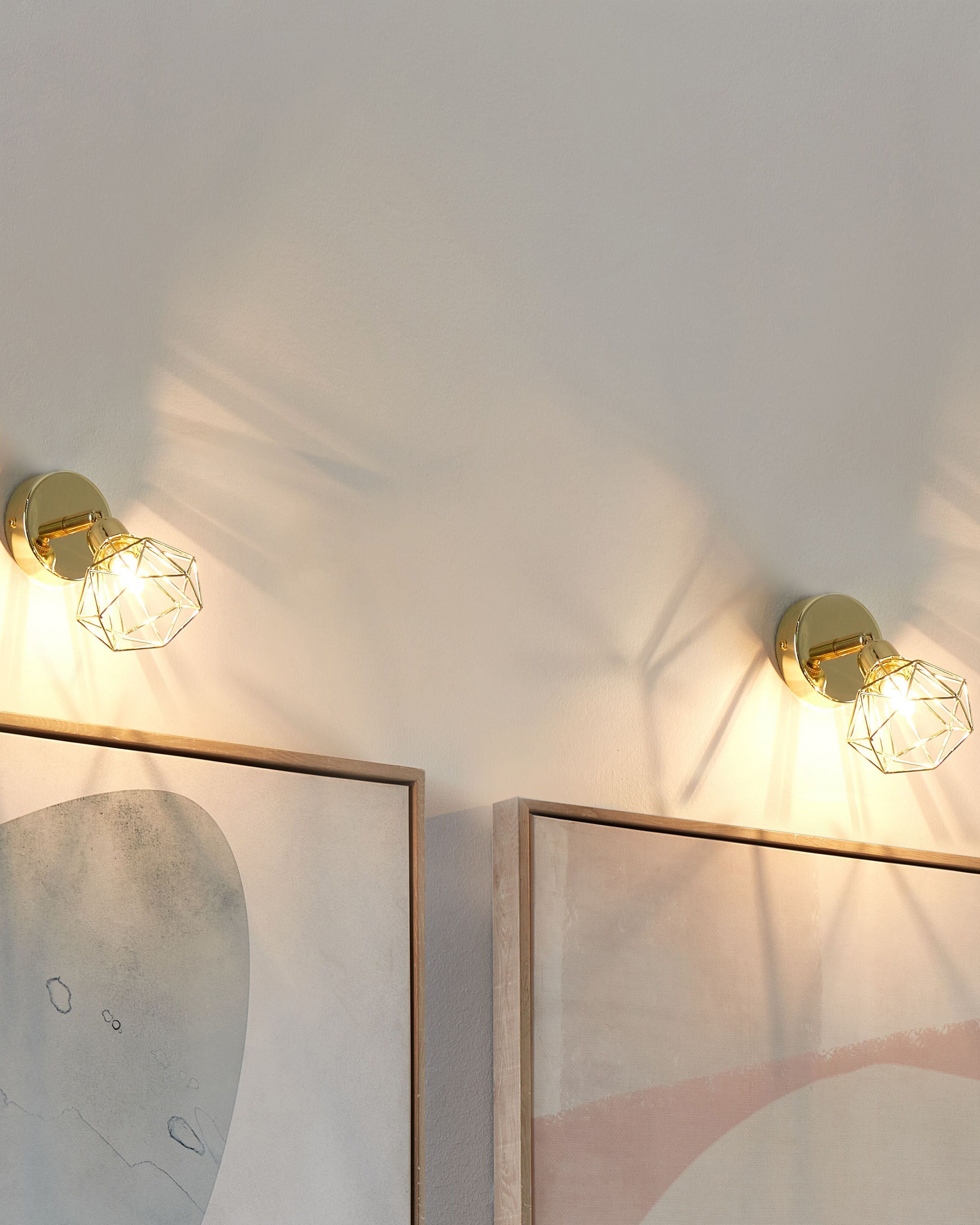 Set of 2 Spotlight Lamps ERMA Adjustable Metal Gold