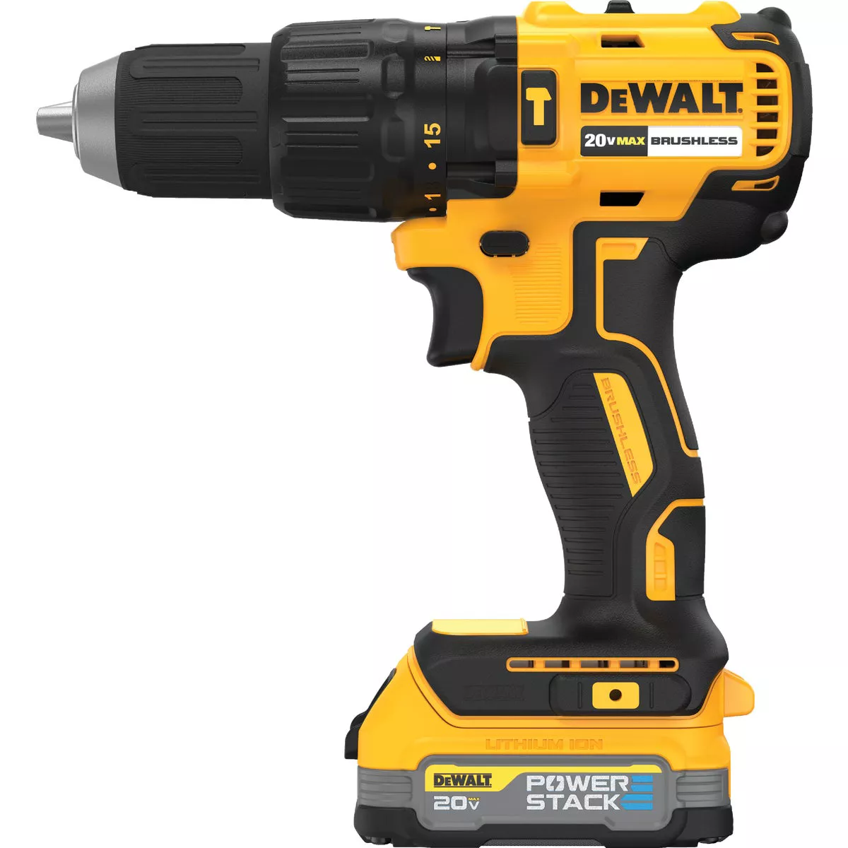 DEWALT 20V MAX 2-Tool Brushless Cordless Hammer Drill/Driver & Impact Driver Combo Kit with (2) 1.7 Ah POWERSTACK Batteries & Charger