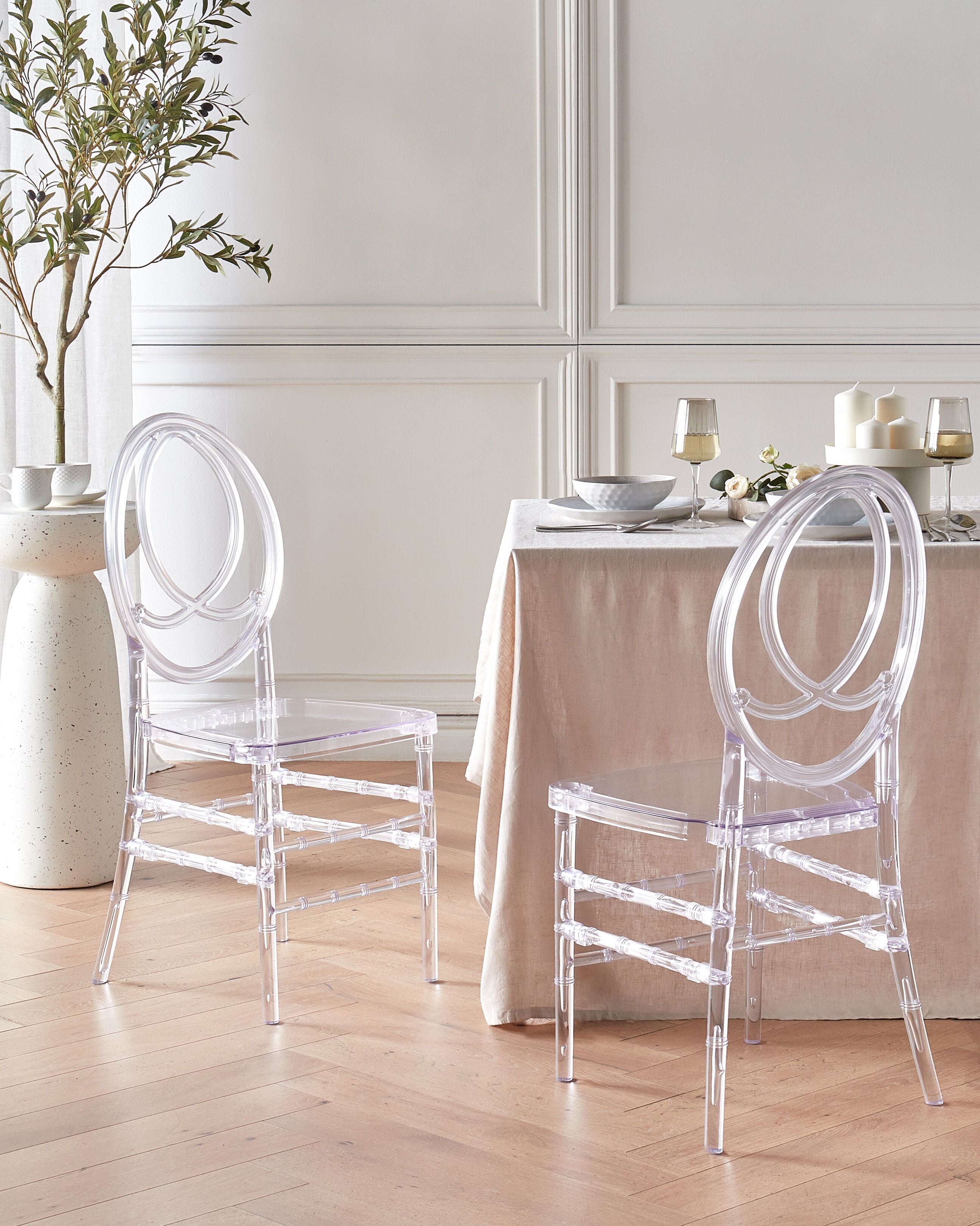 Set of 2 Dining Chairs MIDWAY Transparent