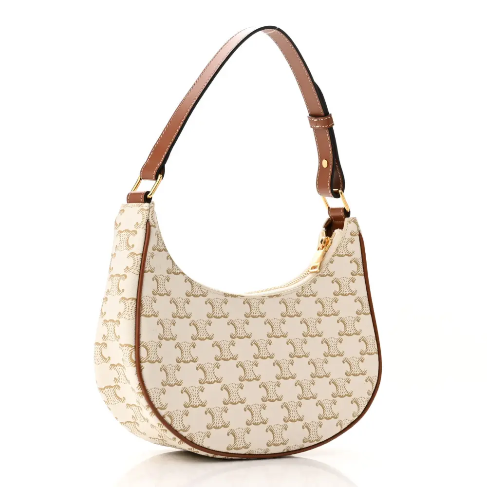 Superfake Celine White Canvas & Calfskin Ava Shoulder Bag Reps1:1High-quality replica