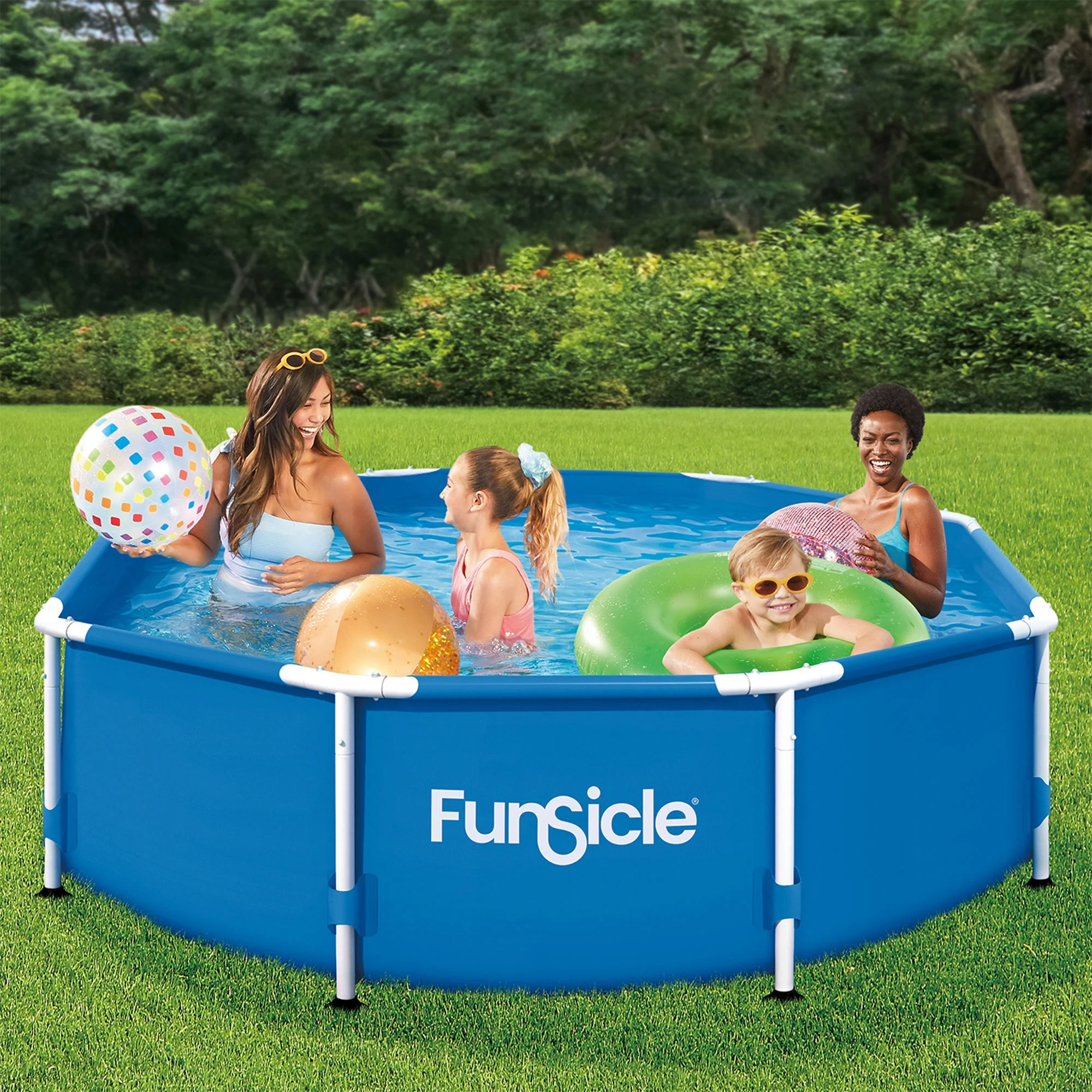 Funsicle 10' x 30" Activity Above Ground Swimming Pool Set with 2-in-1 Pump, Round Frame - Image 15