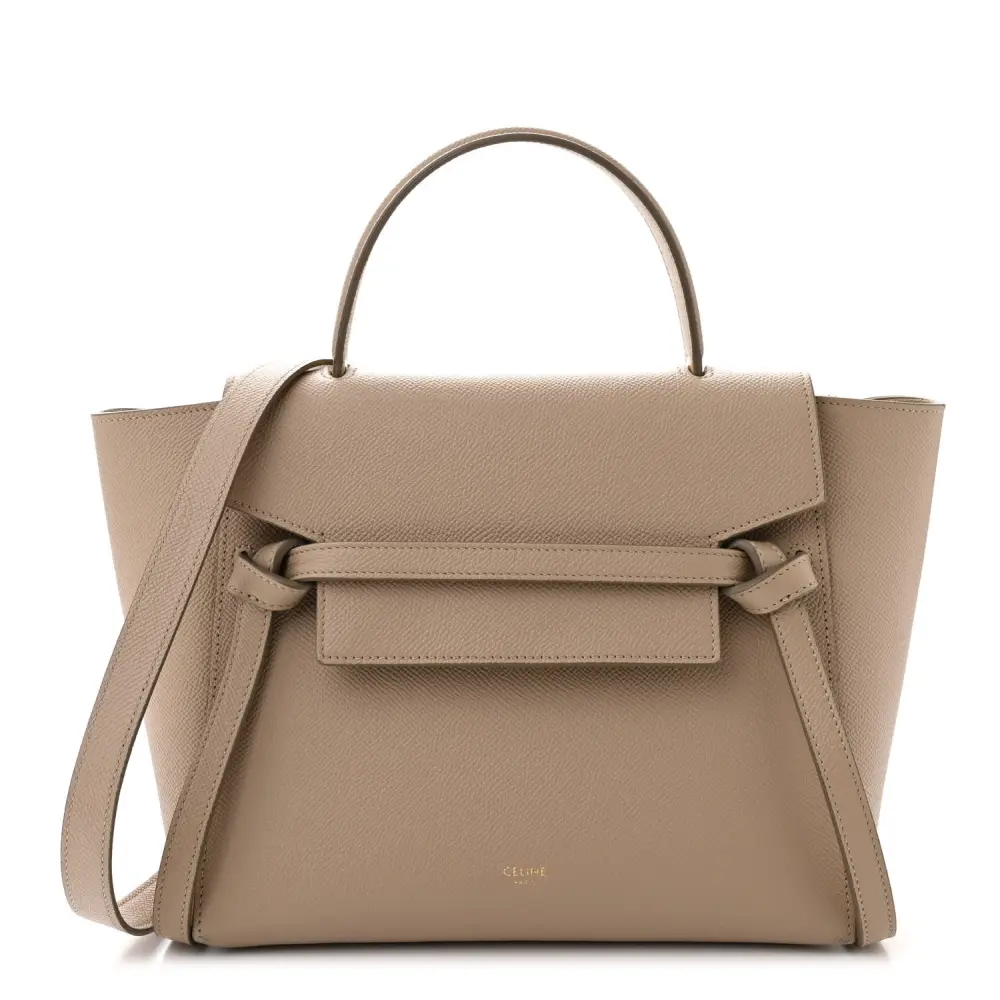 Shop Mirror Quality Celine Micro Belt Bag Replicas in Light Taupe