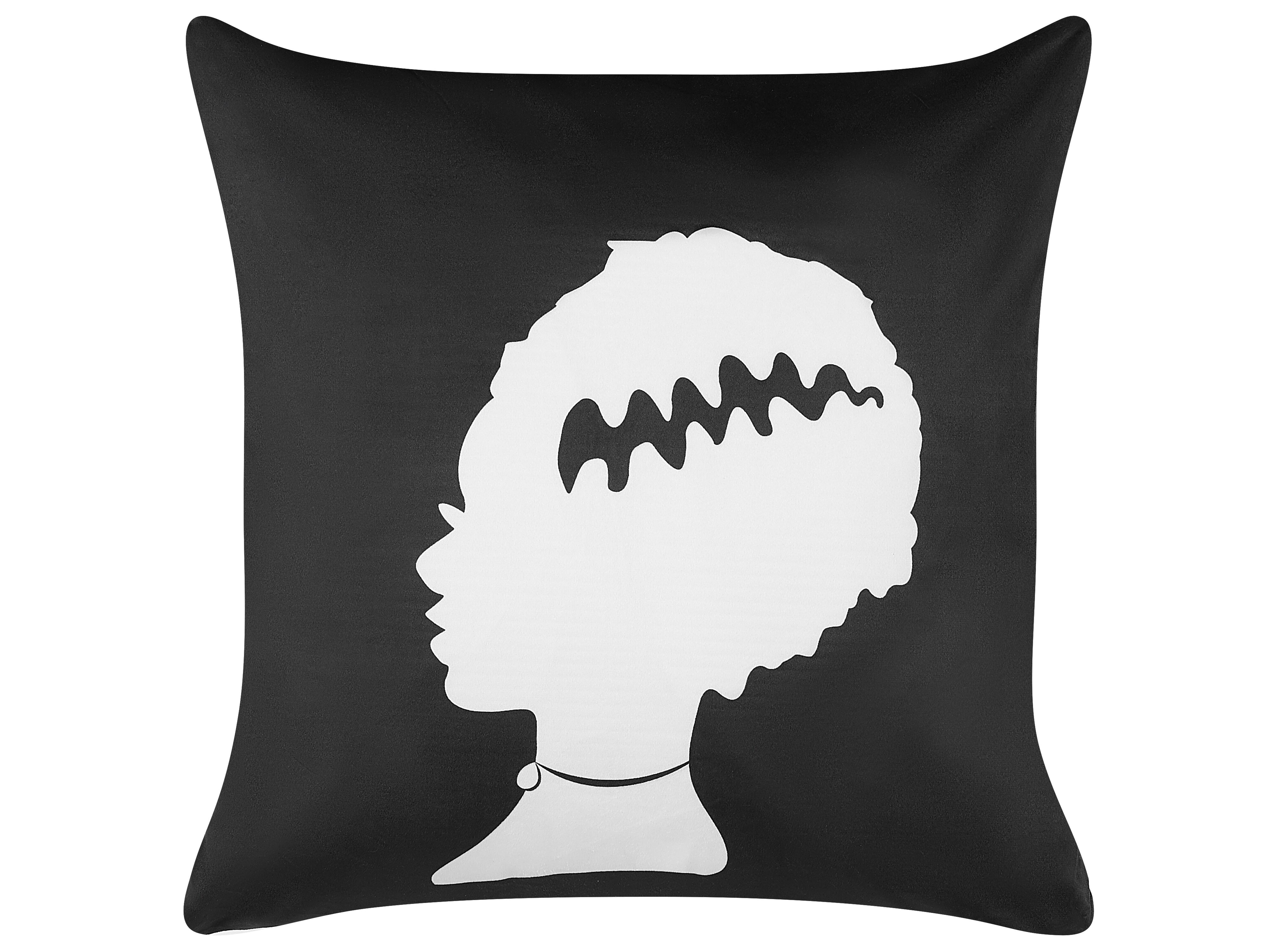 Throw Cushion MANDEVILLA Velvet 45 x 45 cm Black Abstract Pattern
