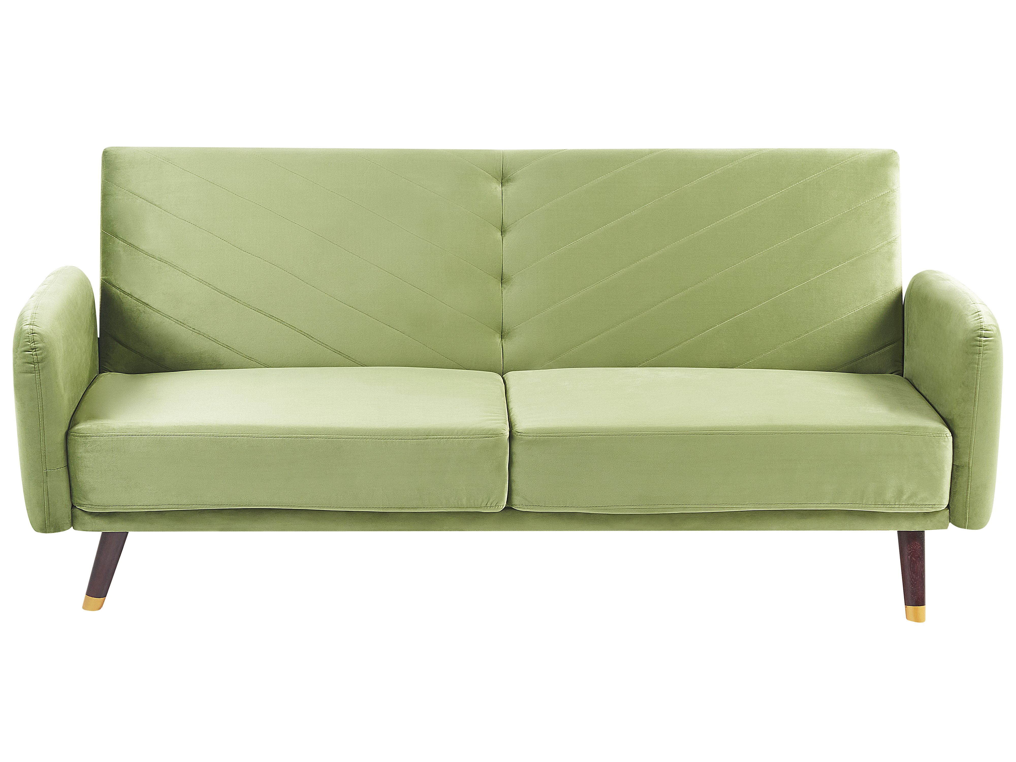 Sofa Bed 3 Seater SENJA Velvet Olive Green
