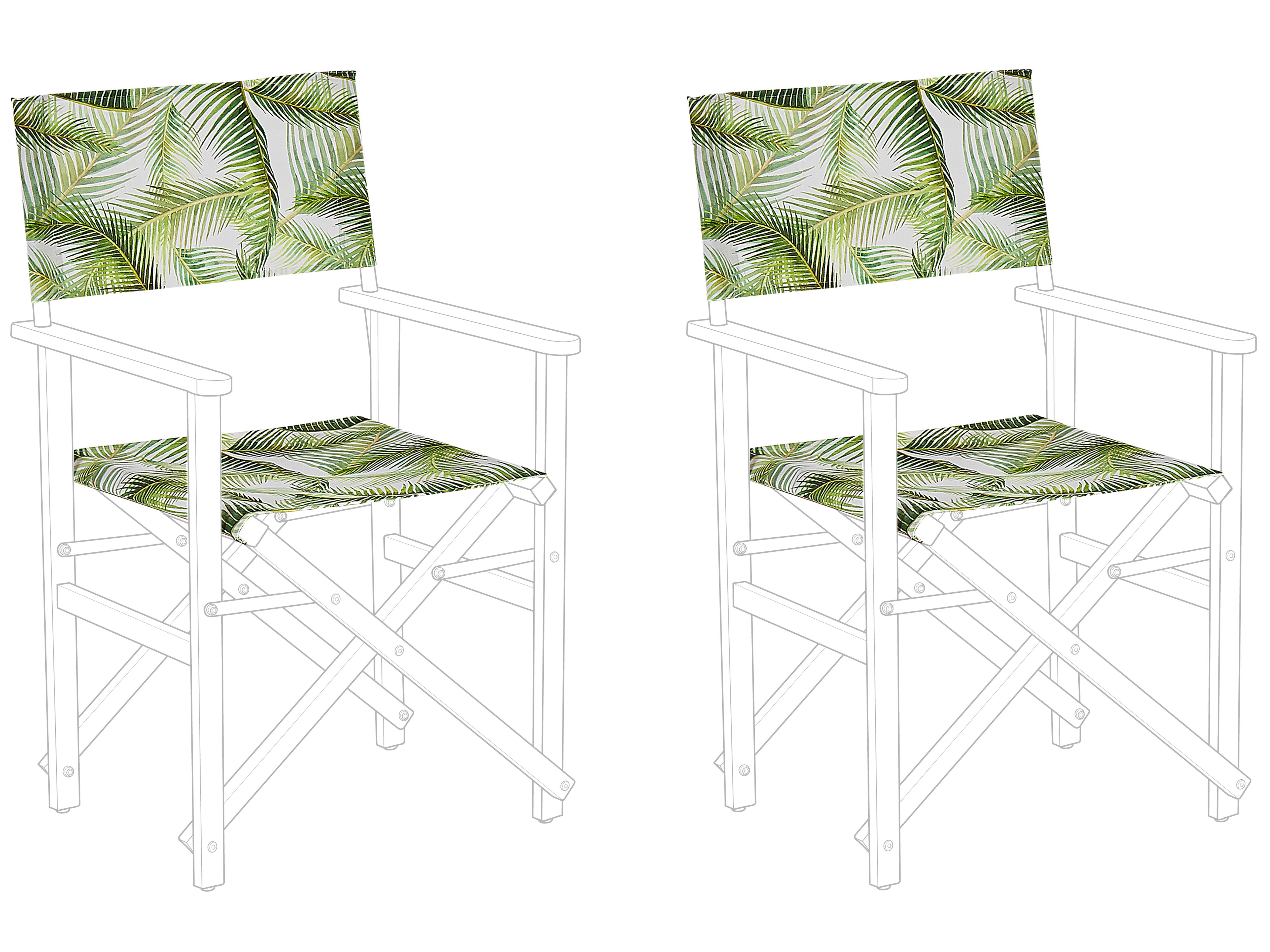 Set of 2 Garden Chair Replacement Fabrics CINE Light Green