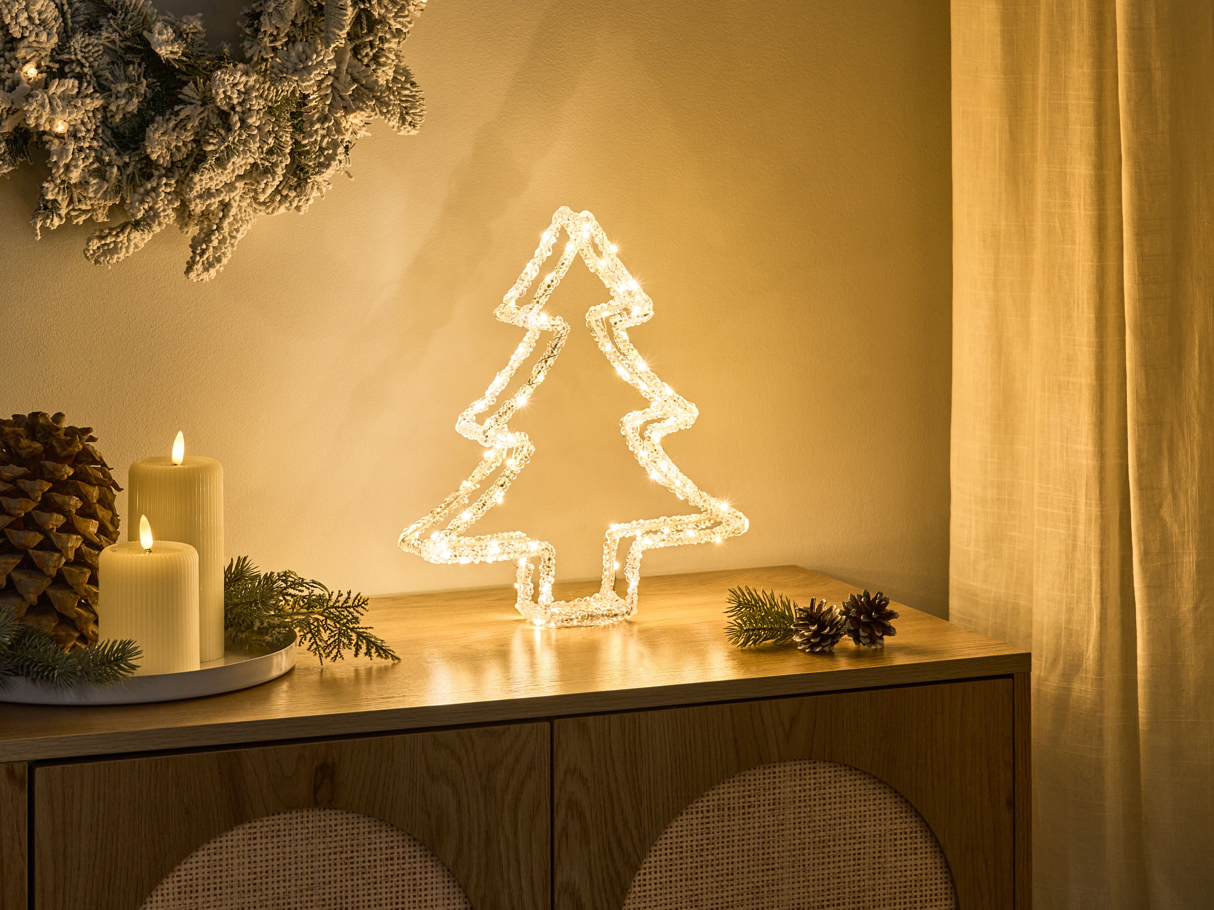 Outdoor Decoration LED OLBOAN Christmas Tree 34 cm White