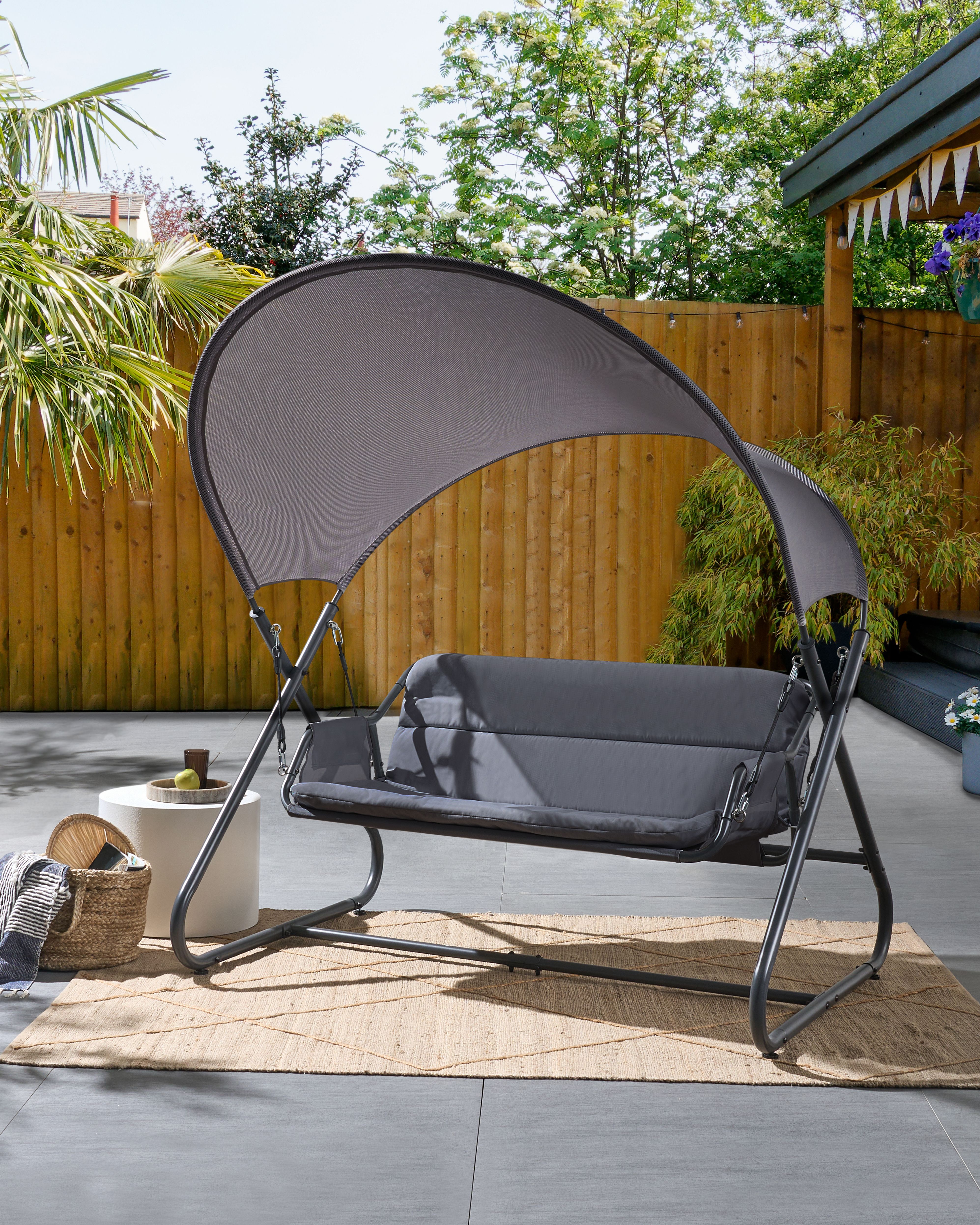 Patio Swing SOLAGNA Metal Dark Grey