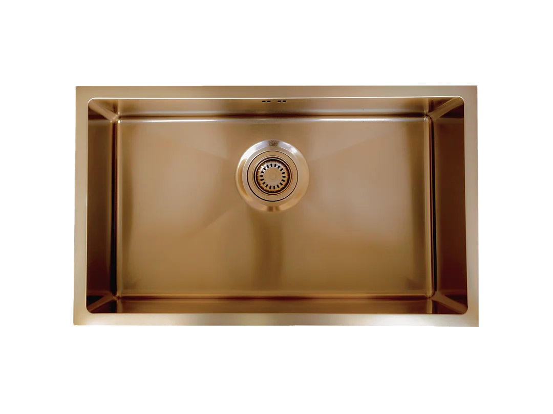 Luisa évier 1 grande cuve seule 76x45 en inox cuivre brossé - Essebagno
