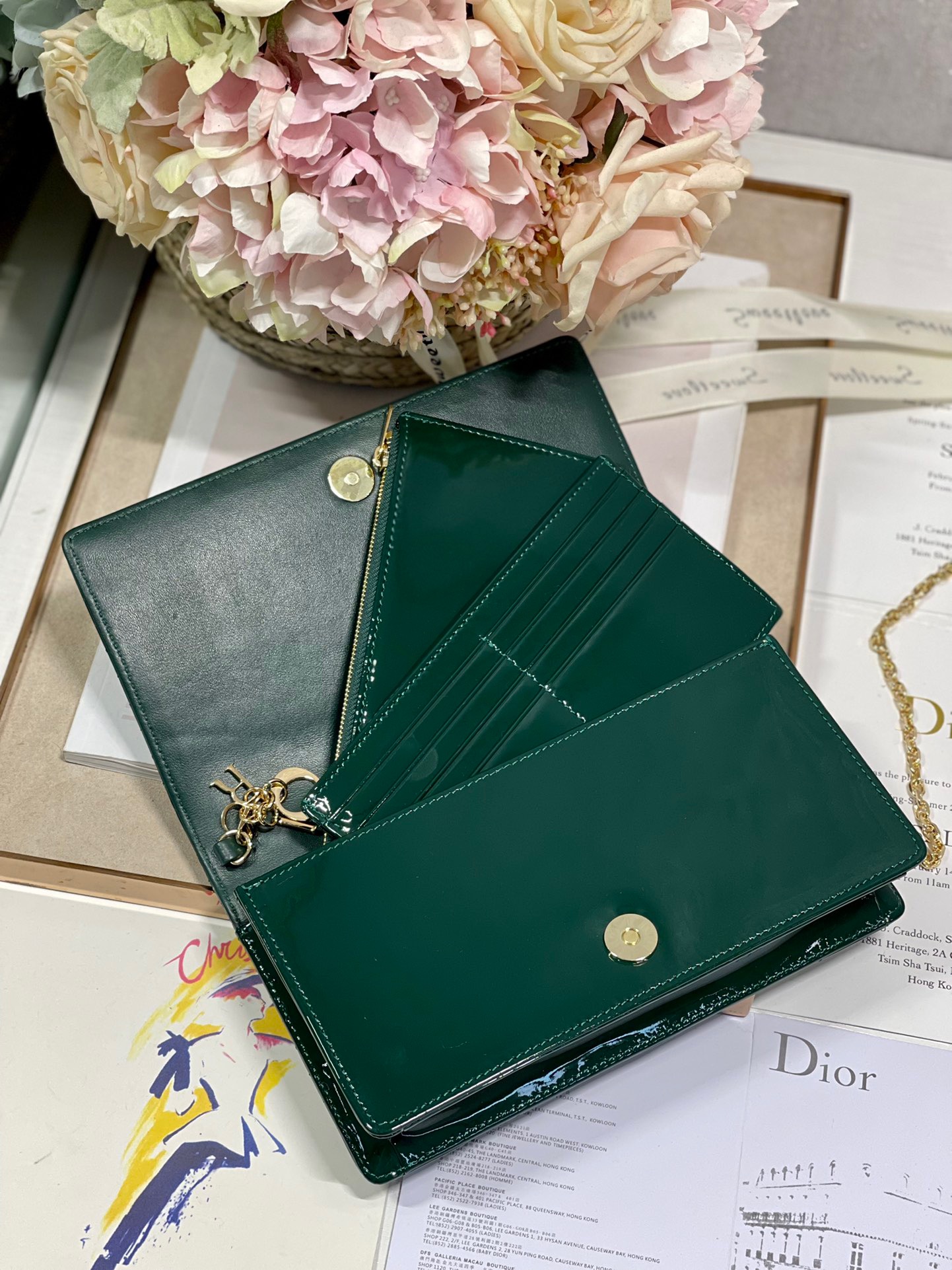 Christian Dior Lady Dior Pouch Green, For Women, Women’s Handbags 8.5in/21.5cm CD1:1High-quality replica