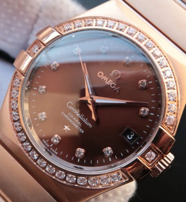 Replica Omega V6 Constellation 123.20.35 RG Case Brown Dial - Top club