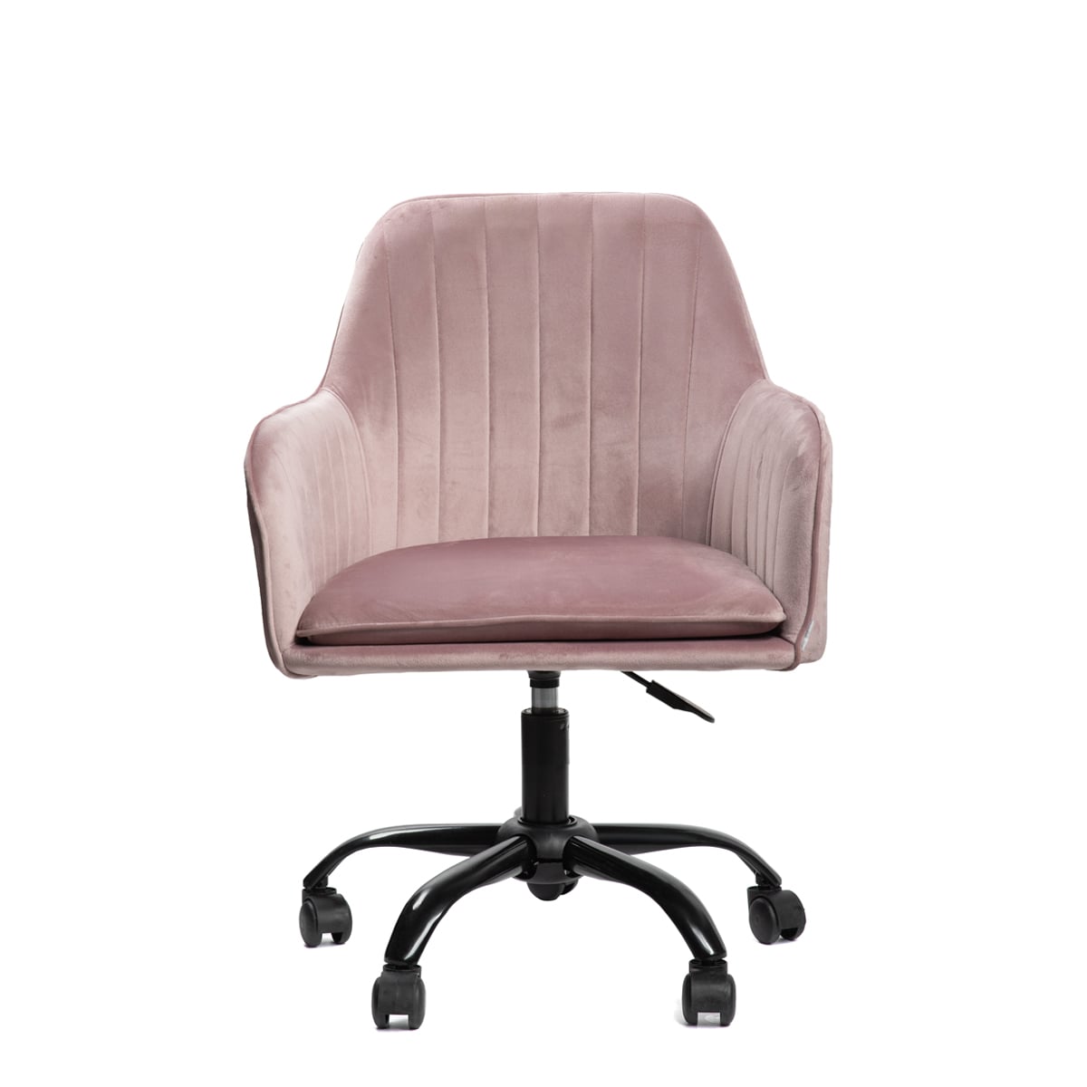 Fotel TEILL welurowy obrotowy szary 56x58x81-91 cm