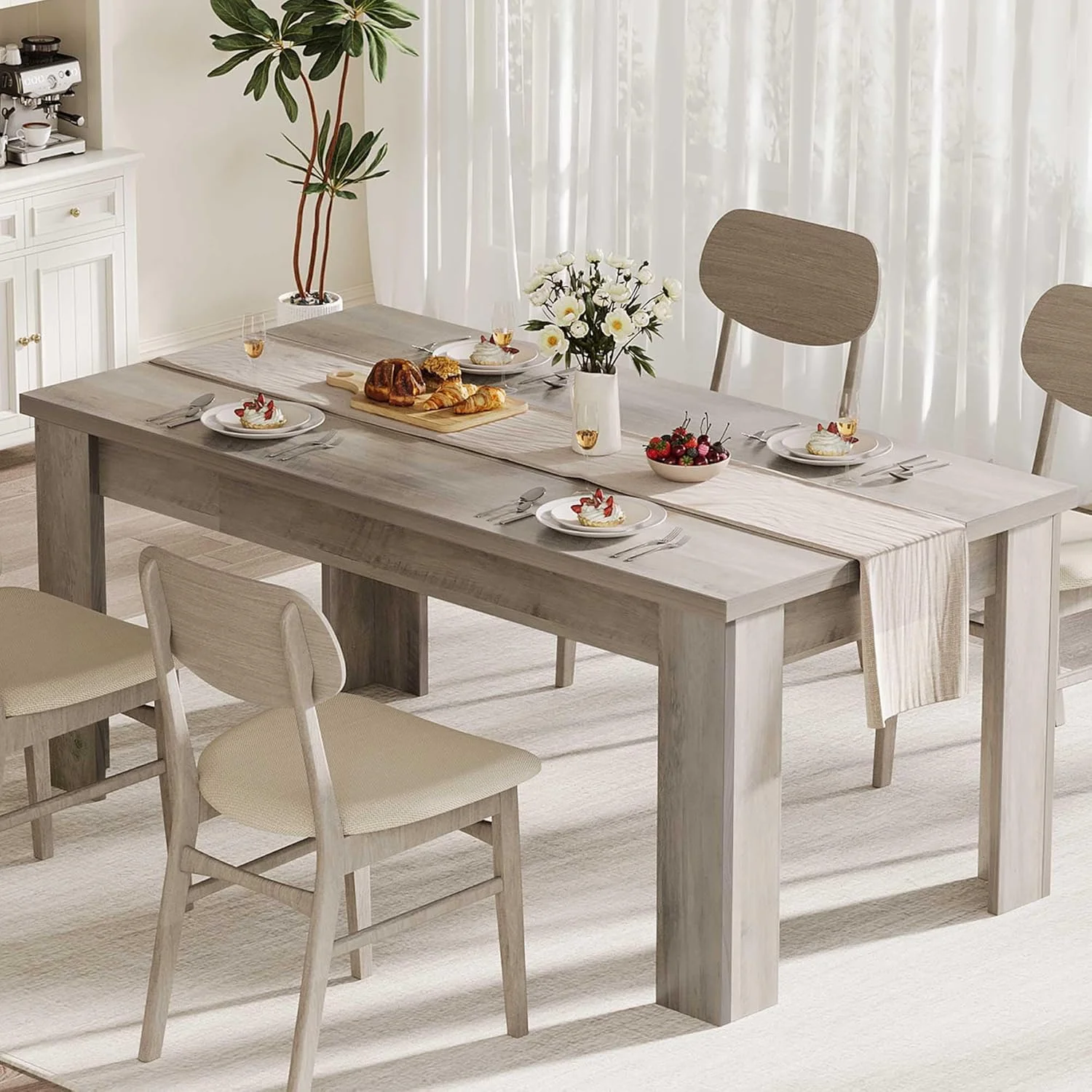 Huloretions Dining Table for 4-6, 63
