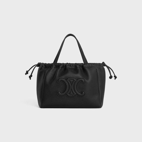 Replicate SMALL CABAS DRAWSTRING CUIR TRIOMPHE IN GRAINED CALFSKIN BLACK(1:1 replica)1:1High-quality replica