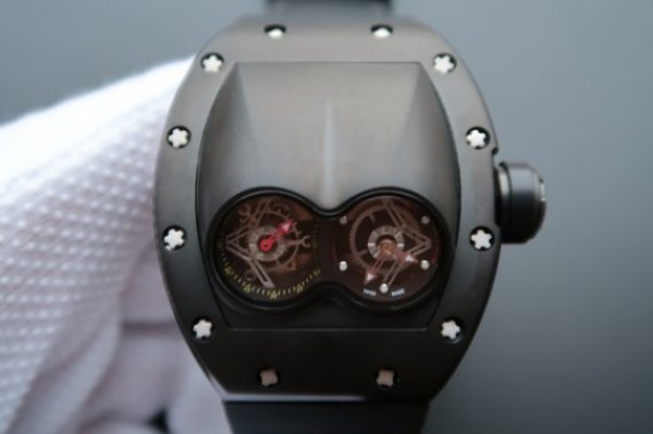 Replica Richard Mille RM053 PVD Fake Tourbillon Skeleton Dial Black Rubber Strap A2824 - Top club