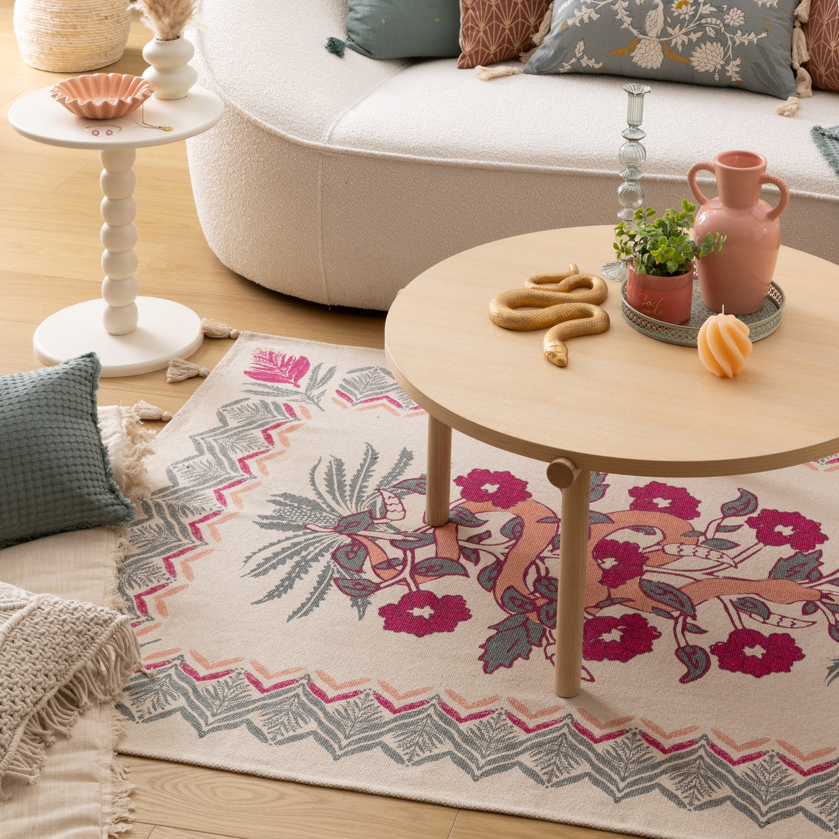 Rug "Wild" Tufted Cotton, Celadon Green, 120x170 cm