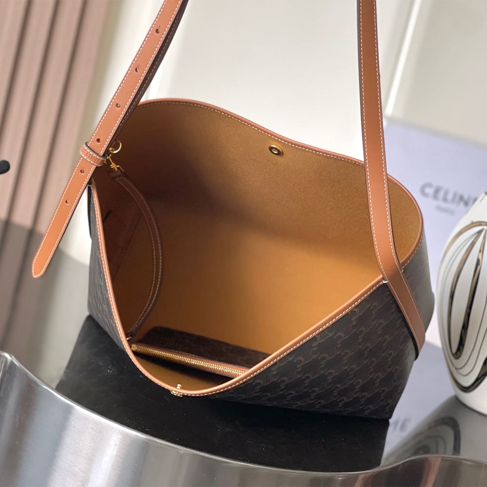 Celine SOFT SHOPPER BAG IN Triomphe Canvas and Calfskin1:1High-quality replica