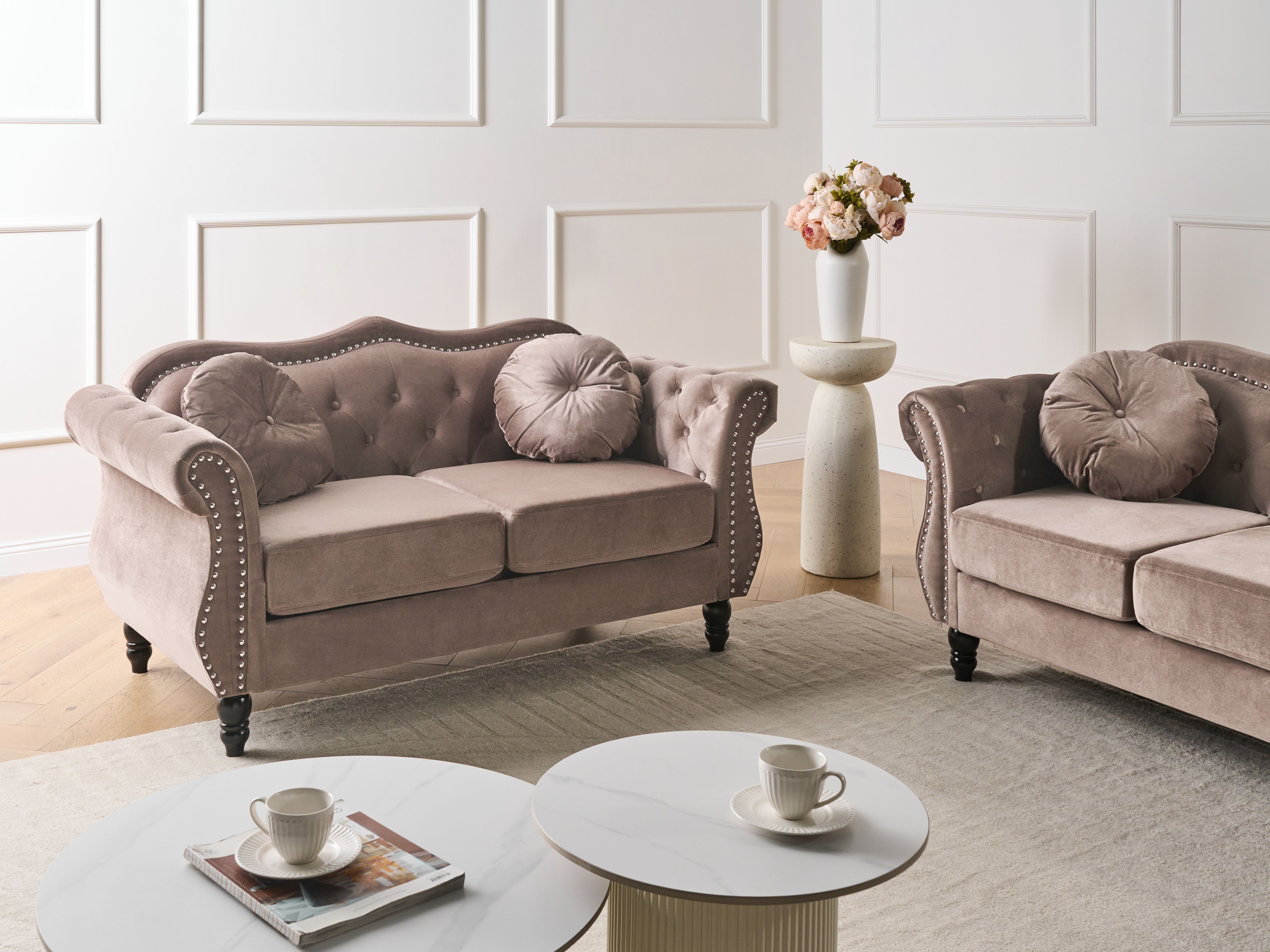 Sofa 2 Seater SKIEN Velvet Taupe