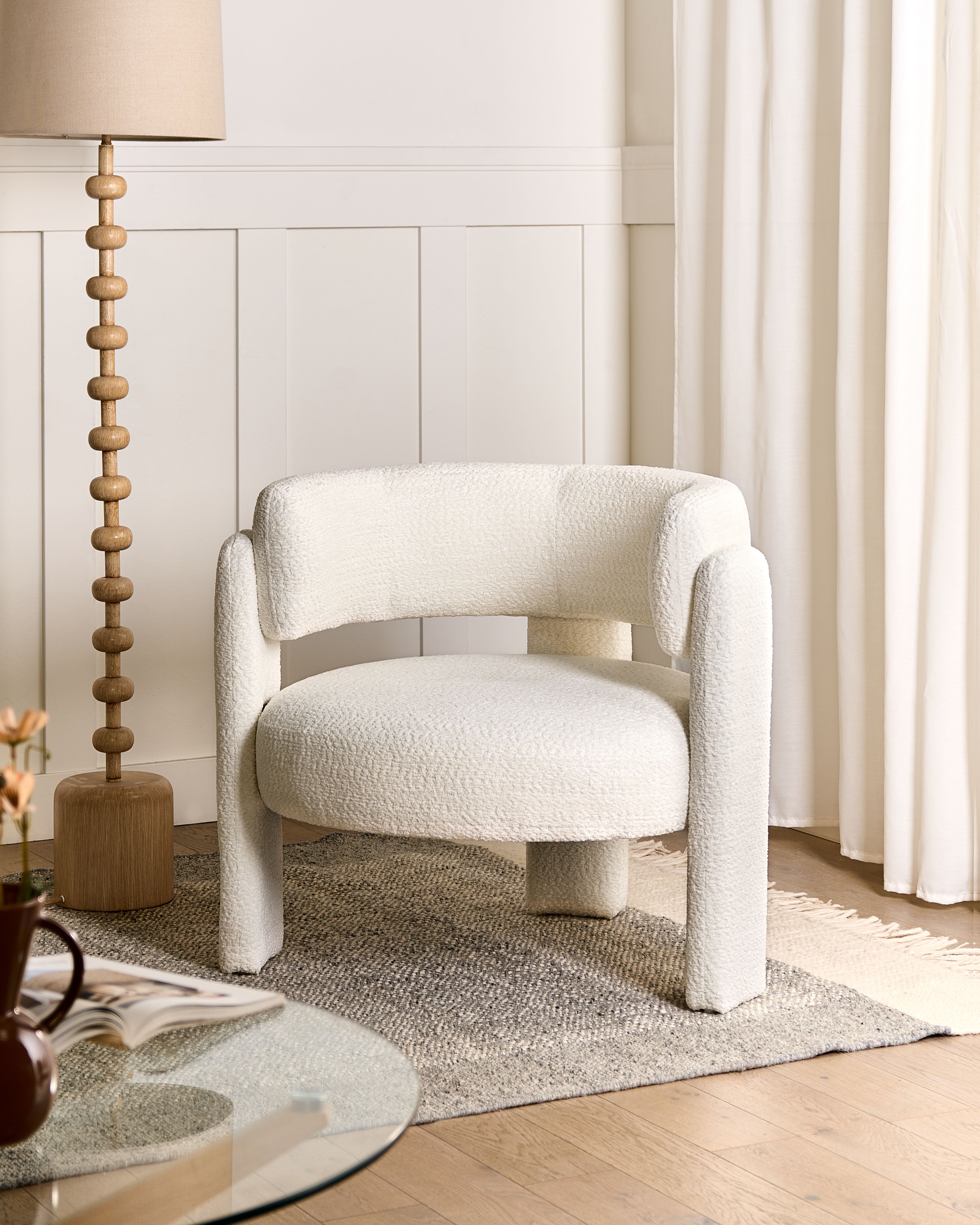 Armchair BUREA Chenille Off-White