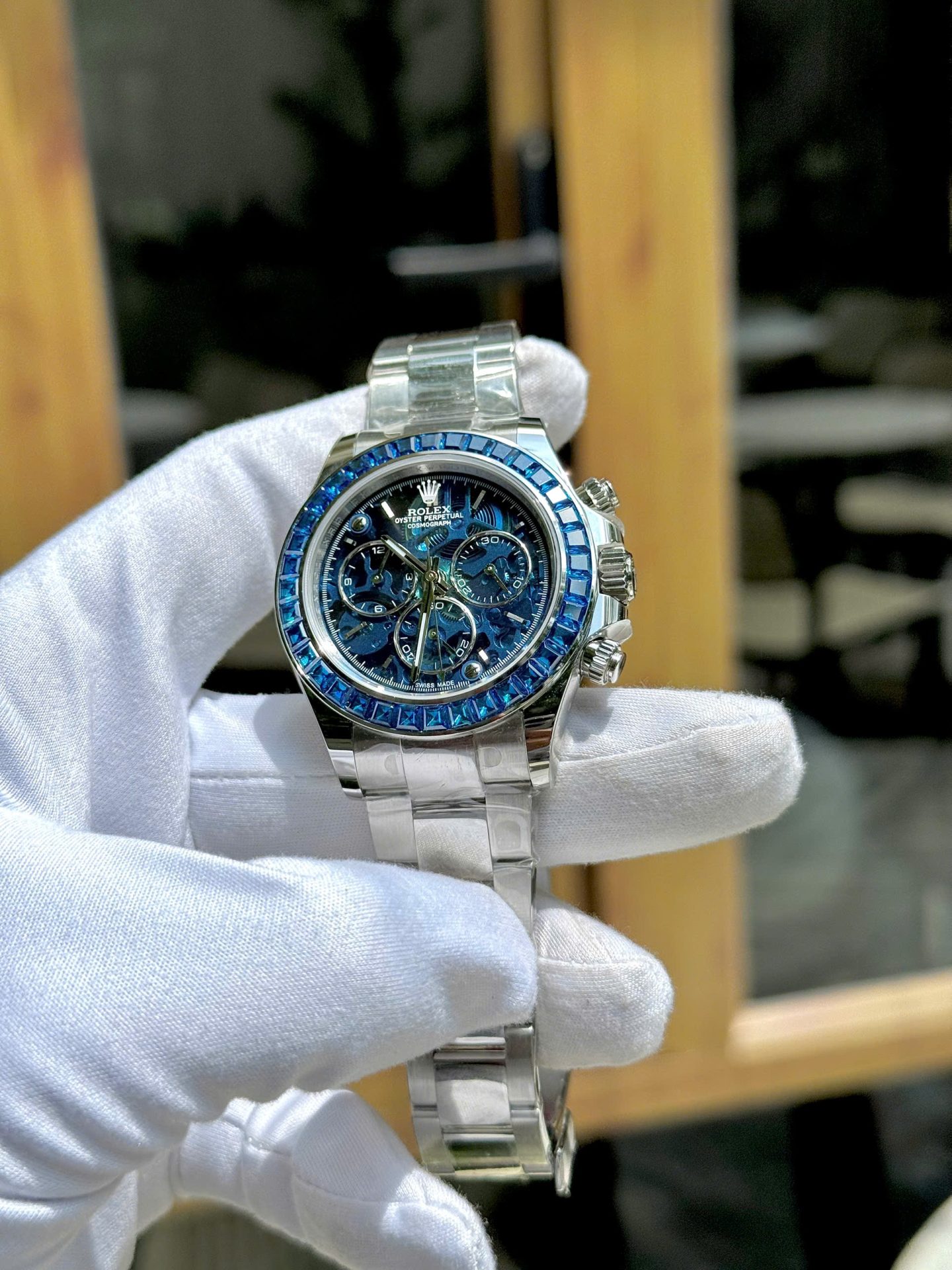 Rolex Luxury Replica Watches Daytona Arolla Challenge Blue Stone Automatic Swis Movmenet 40mm - Elite Watch Atelier