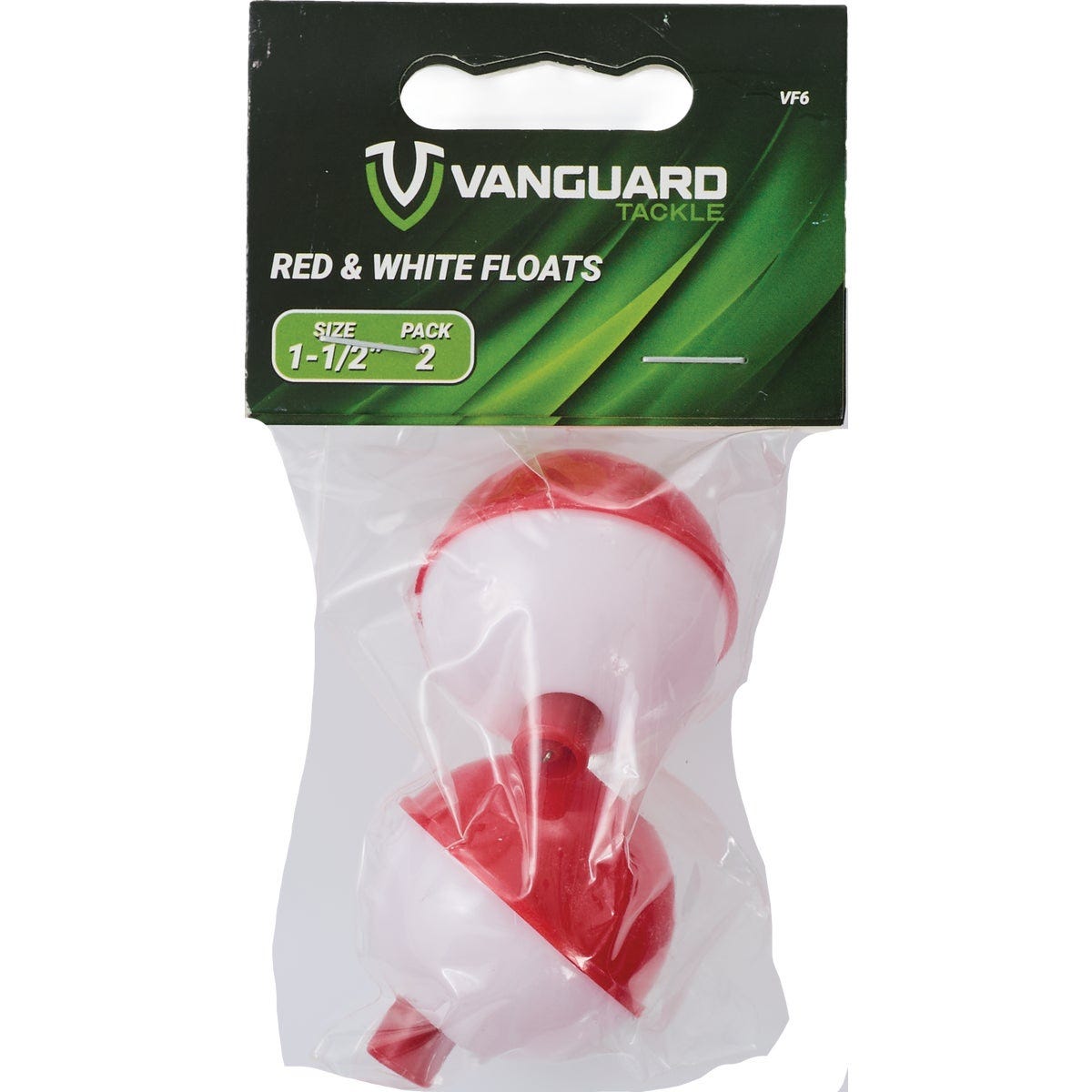 Vanguard 1-1/2 In. Red & White Push-Button Fishing Bobber Float (2-Pack)