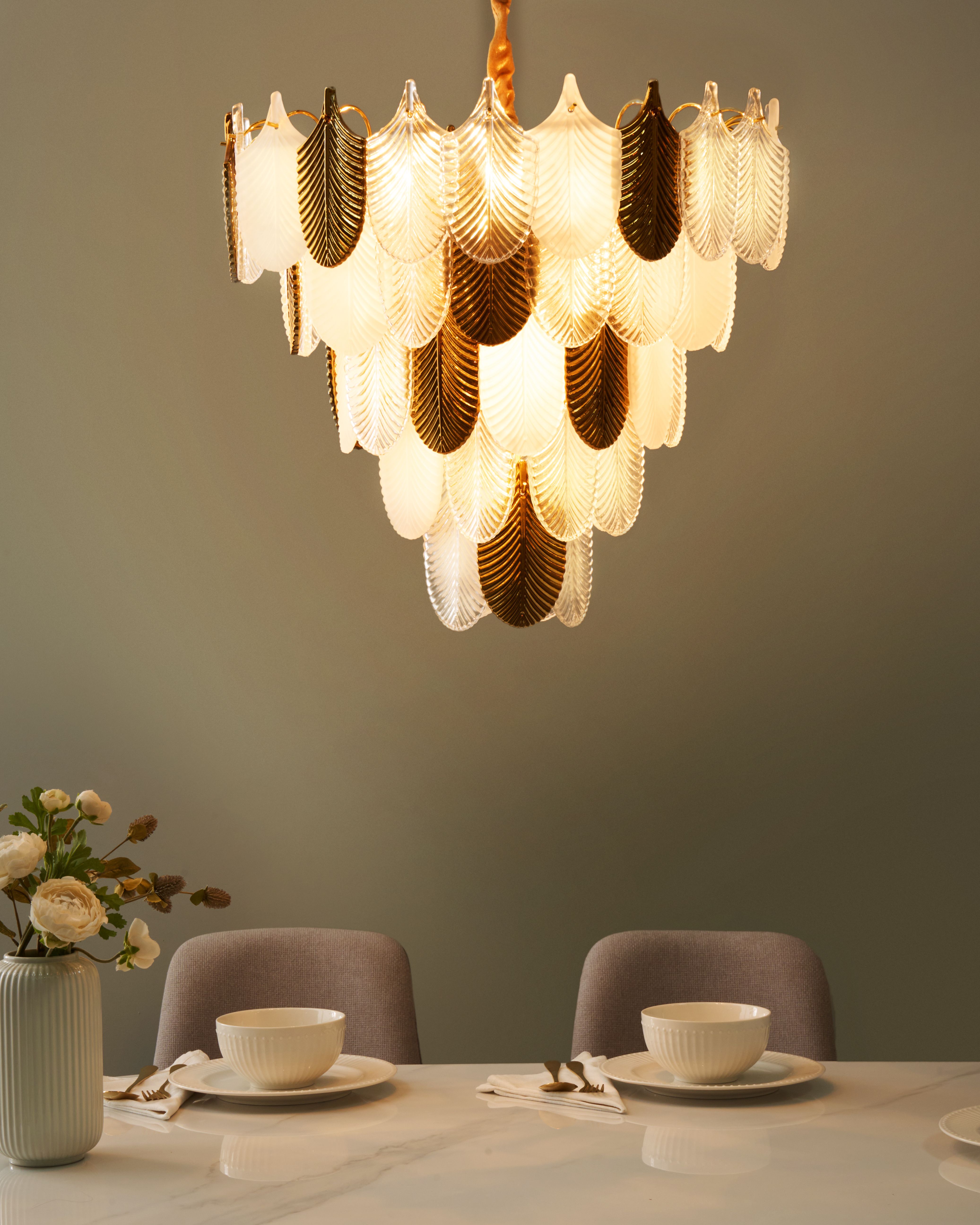 Chandelier AGUIRRE Glass Brass