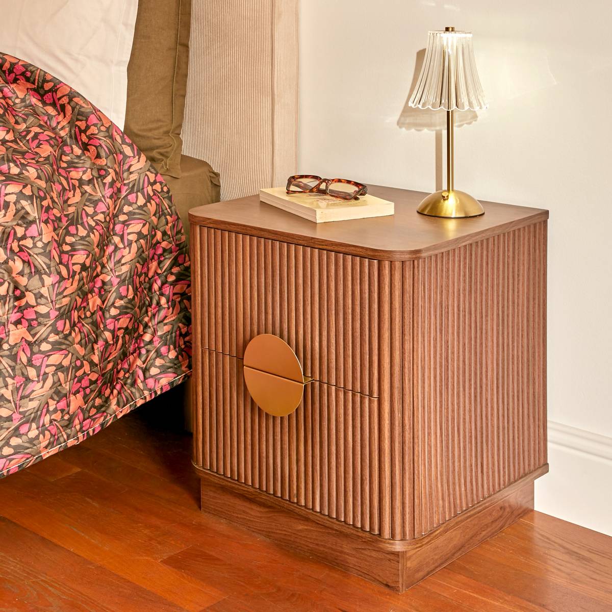 Bedside Table "Wany" Brown, 45x40 cm