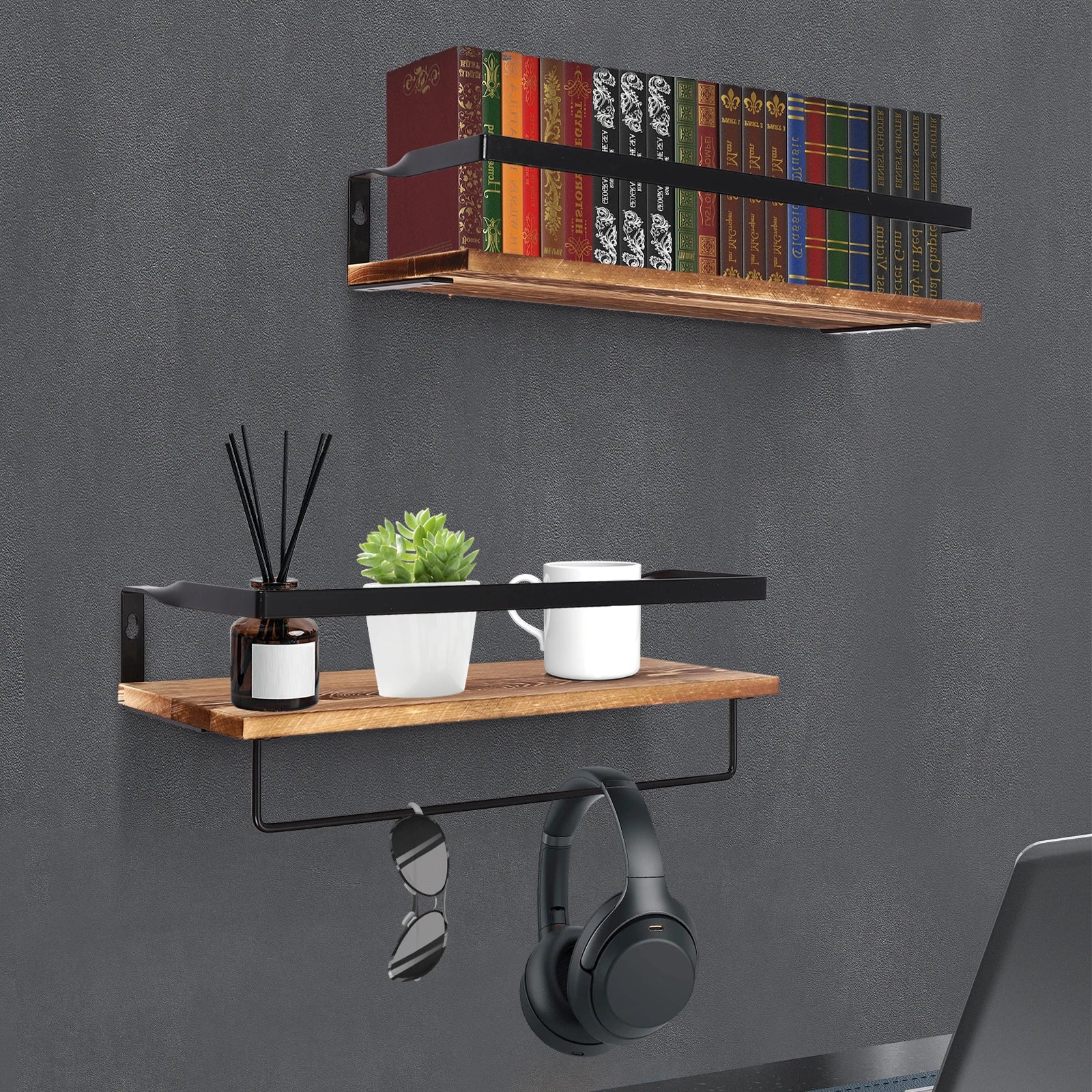 HoutenTwee | Wandplank met Handdoekhouder