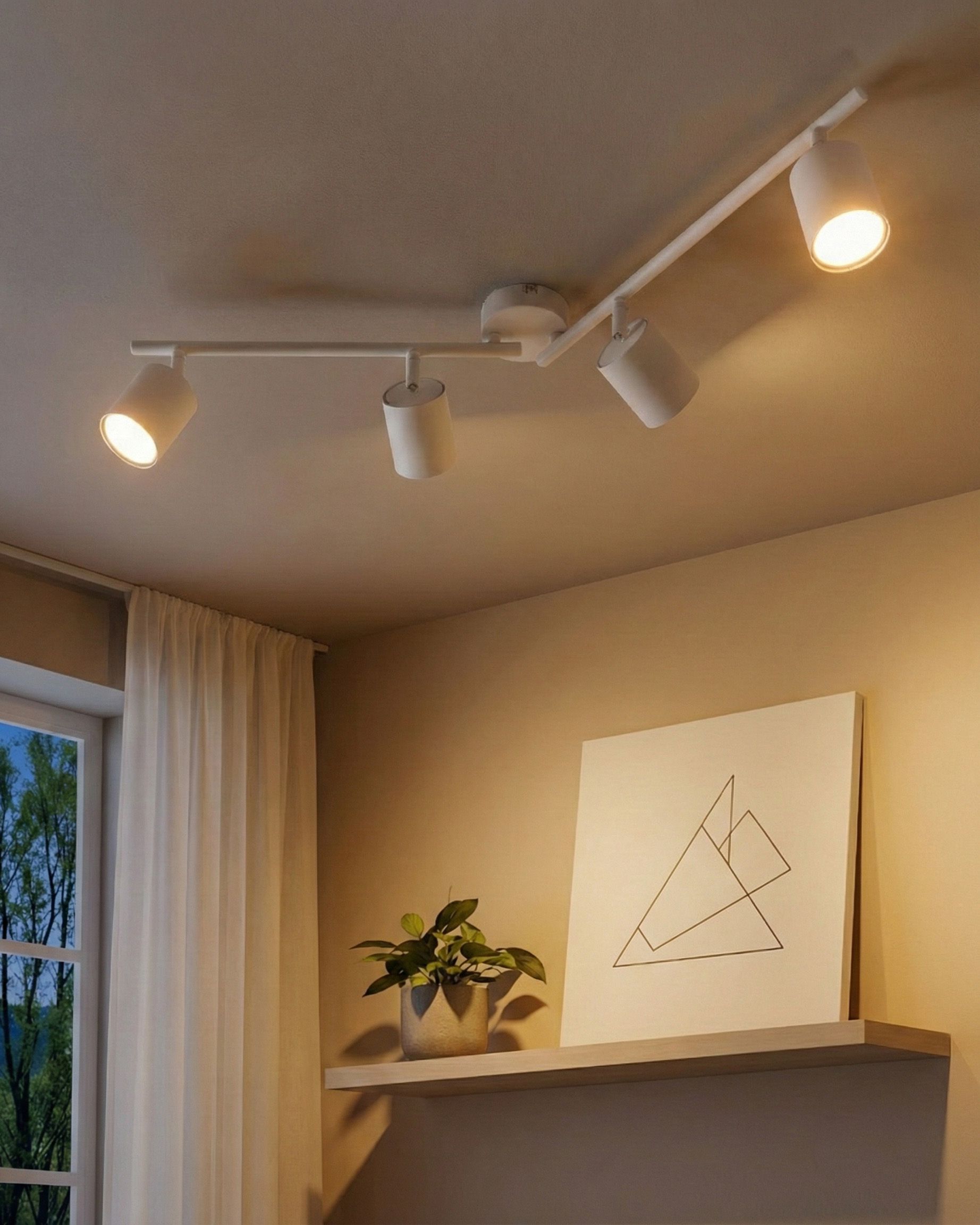 4 Light Spotlight NYANDO Metal White