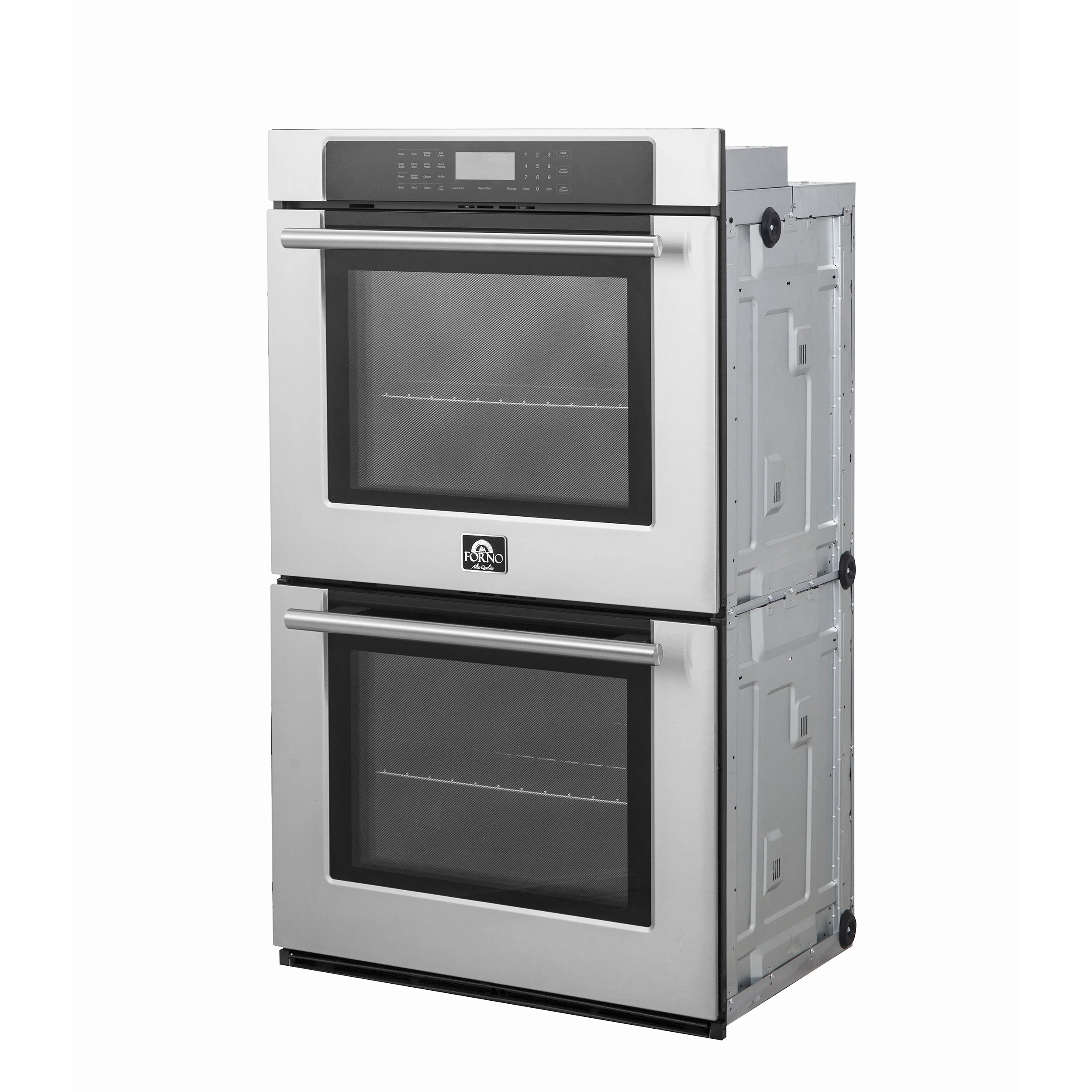 Forno Villarosa 30-Inch Built-In Double Wall Oven, Stainless Steel, Convection Cooking, Touch Control Panel, Self-Cleaning Function